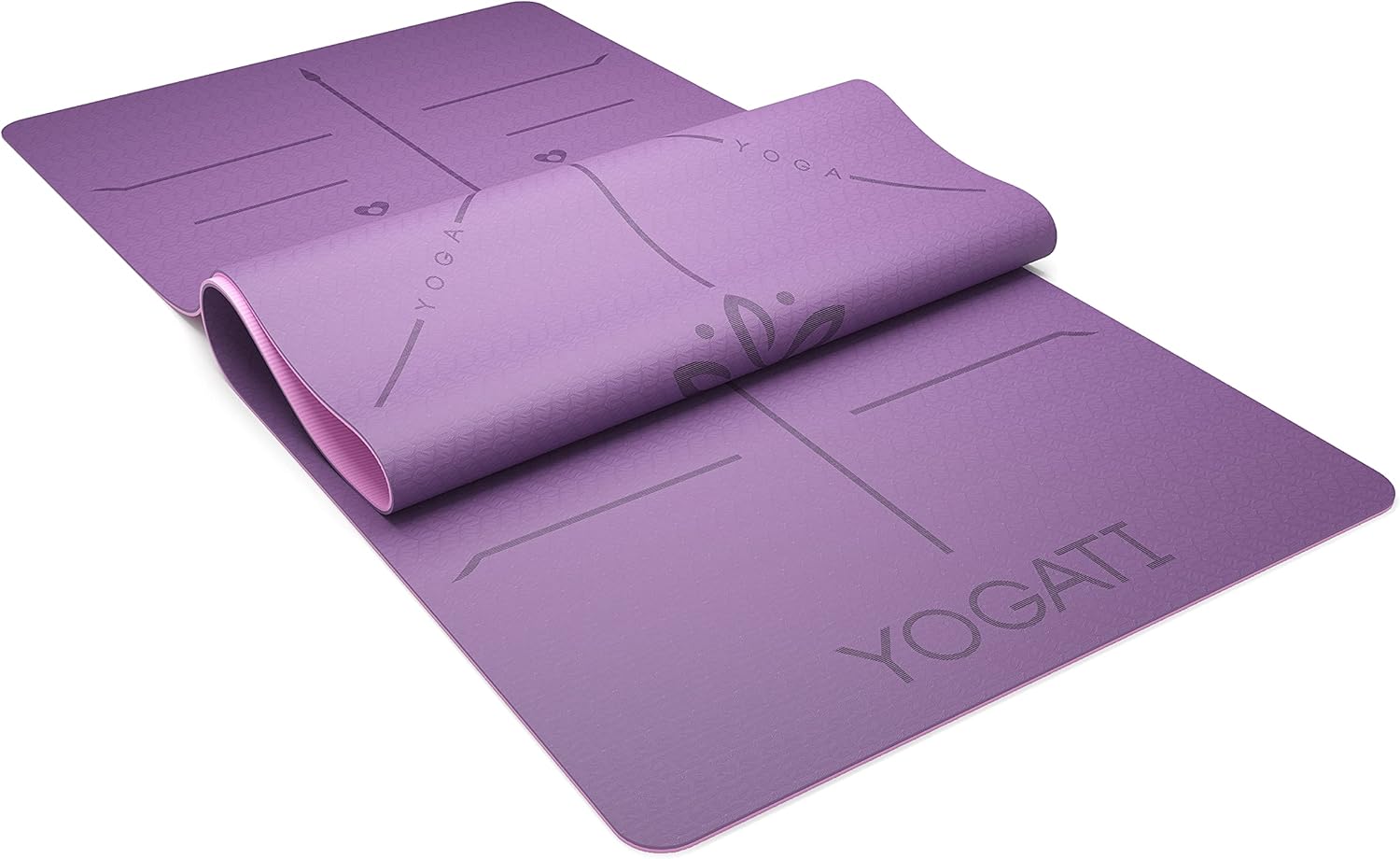 YOGATI Yogamatte, rutschfest, schadstofffrei, mit Tragegurt, Yogamatte mit Ausrichtungslinien, ideale Yogamatte zur Verwendung als Gymnastikmatte, Sportmatte, Fitnessmatte, Yogamatte – Bild 3