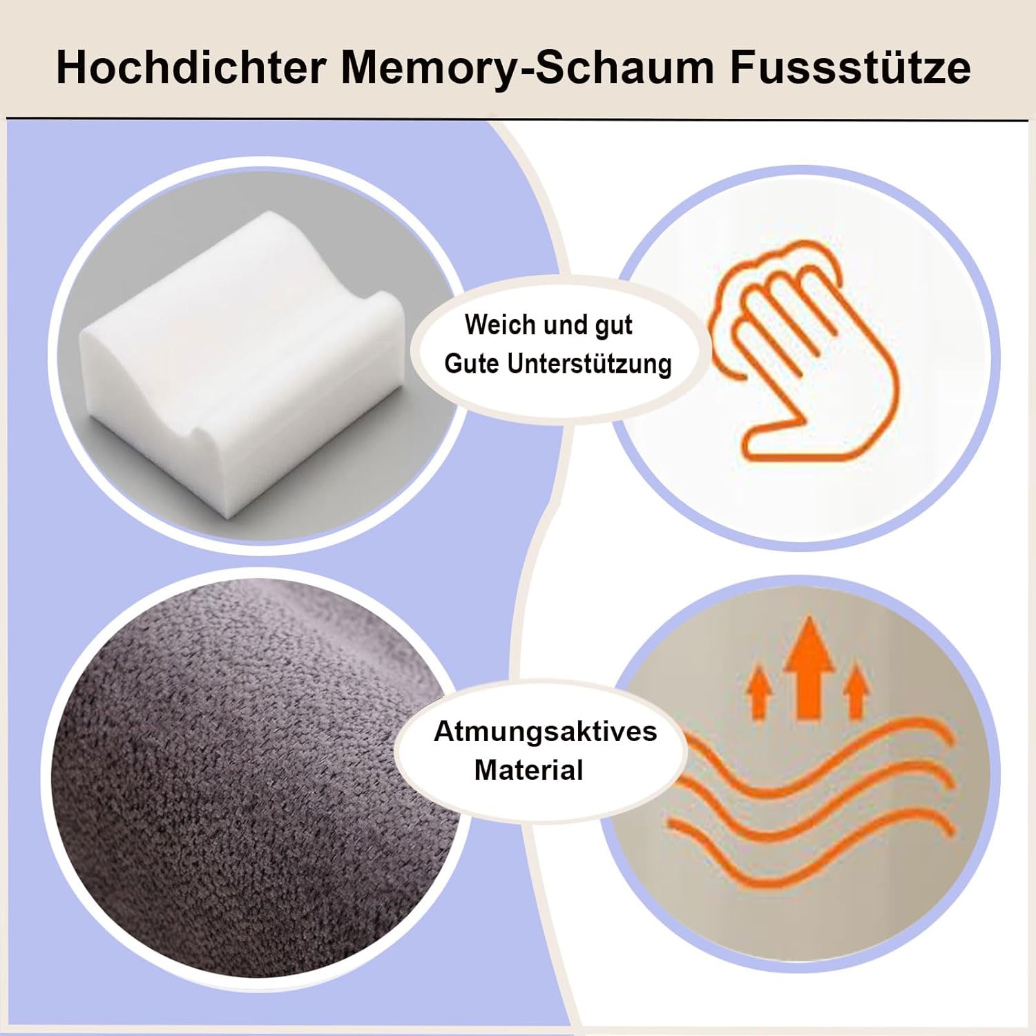Fußstütze für den Schreibtisch, ergonomische Fußstützen für das Büro mit Premium-Schaumstoffkern und abnehmbarem Deckel, rutschfeste Fußstütze für unter dem Schreibtisch, Rücken- und Hüftschmerzen, dunkelgrau, mittel – Bild 6