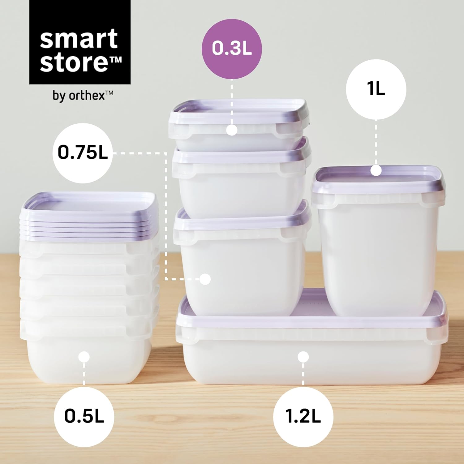 SmartStore Frischhaltedosen mit Deckel und Kühlschrank-Organizer, 0,3 l, 6er-Set, geeignet für Kühlschrank und Gefrierschrank, BPA-freie Meal-Prep-Boxen – Bild 4