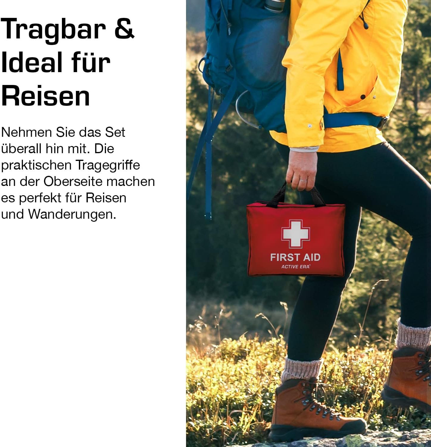 Premium-Erste-Hilfe-Set mit Sofort-Kühlakkus, Augenspülung, Rettungsdecke für Zuhause, Büro oder Auto, Rot – Bild 6