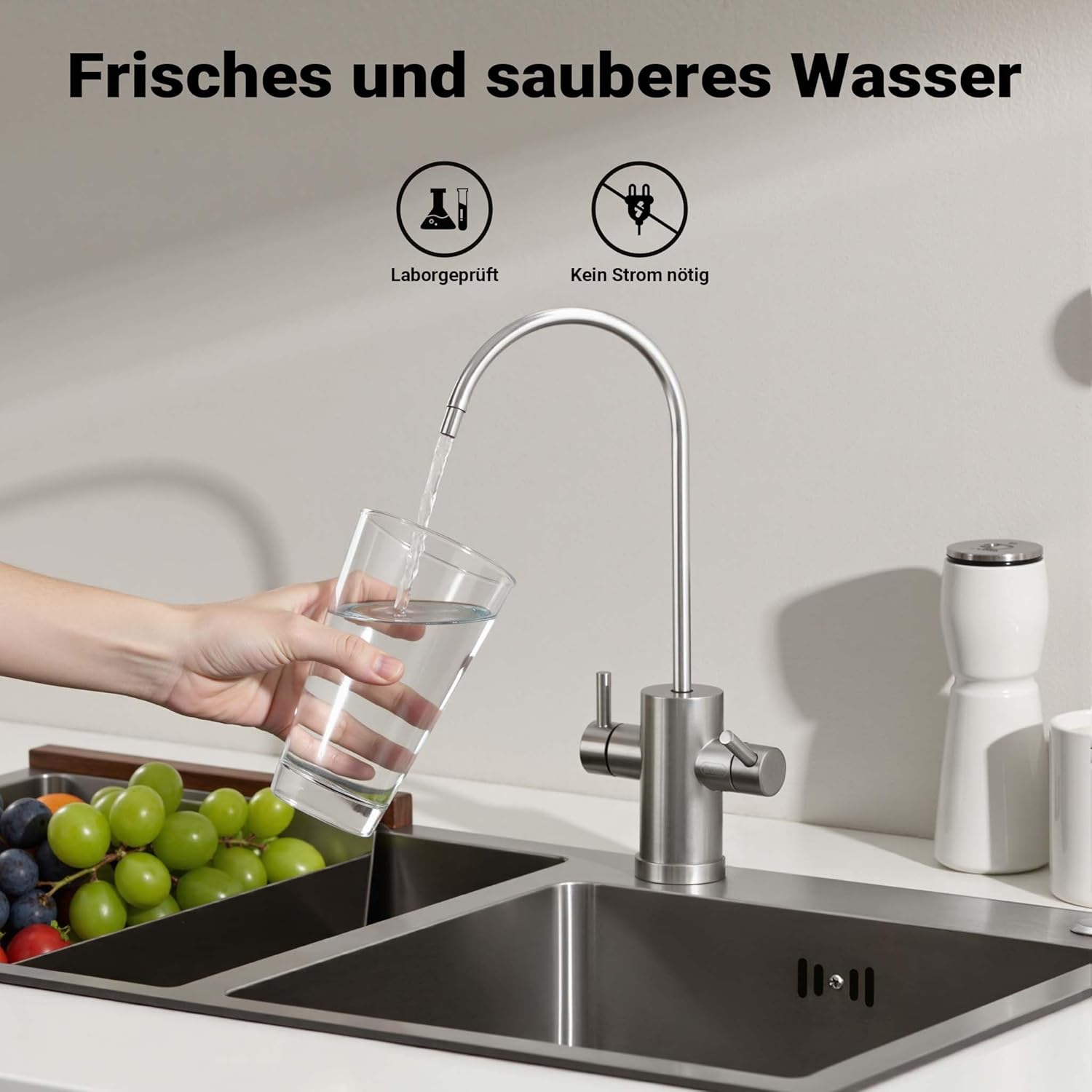 Naturewater NW-BR10B4 3-Stufen-Wasserfilter, 5 µ, 20,67 mm (1/2 Zoll), Durchmesser 60 mm PP-Kartusche, Filterwandhalterung, Filterschlüssel, Sedimentfilter, Aktivkohleblock, Aktivkohlegranulat – Bild 8