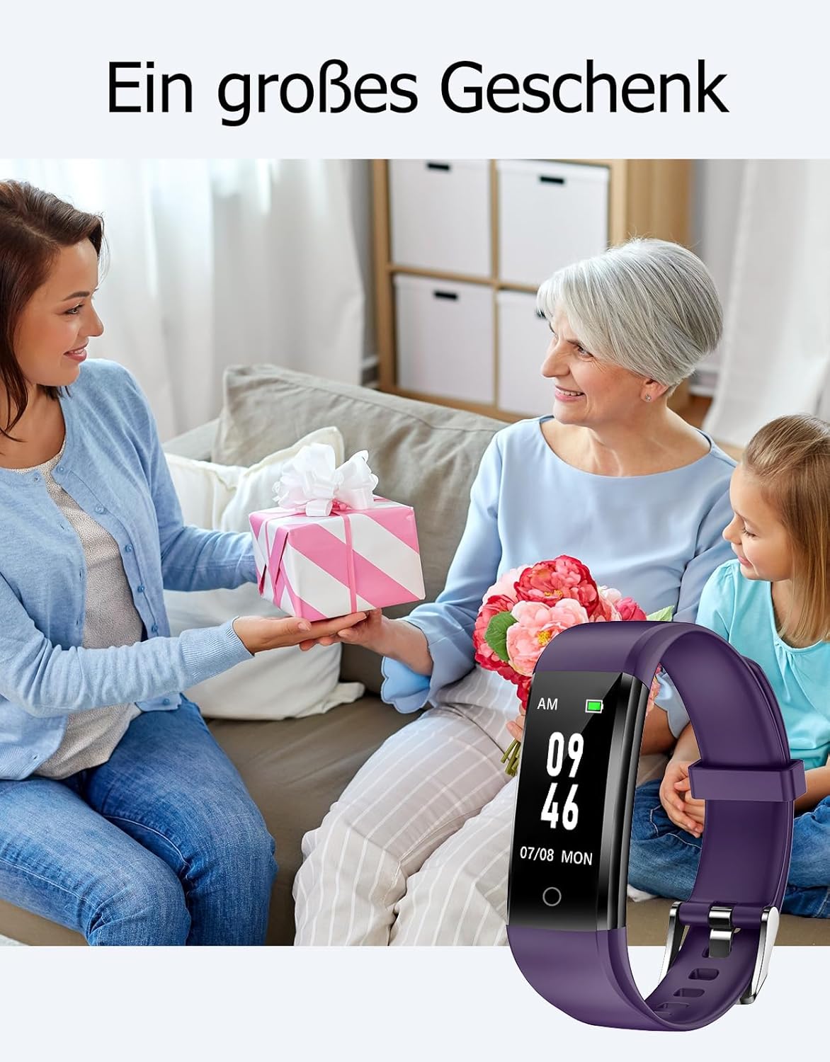GRV Schrittzähler Uhr Ohne Bluetooth/Ohne Handy für Damen Herren Senioren Kinder,Fitness Tracker Fitnessuhr mit Schrittzähler Kalorienzähler,Schlafüberwachung Aktivitätstracker für Gehen Laufen – Bild 7
