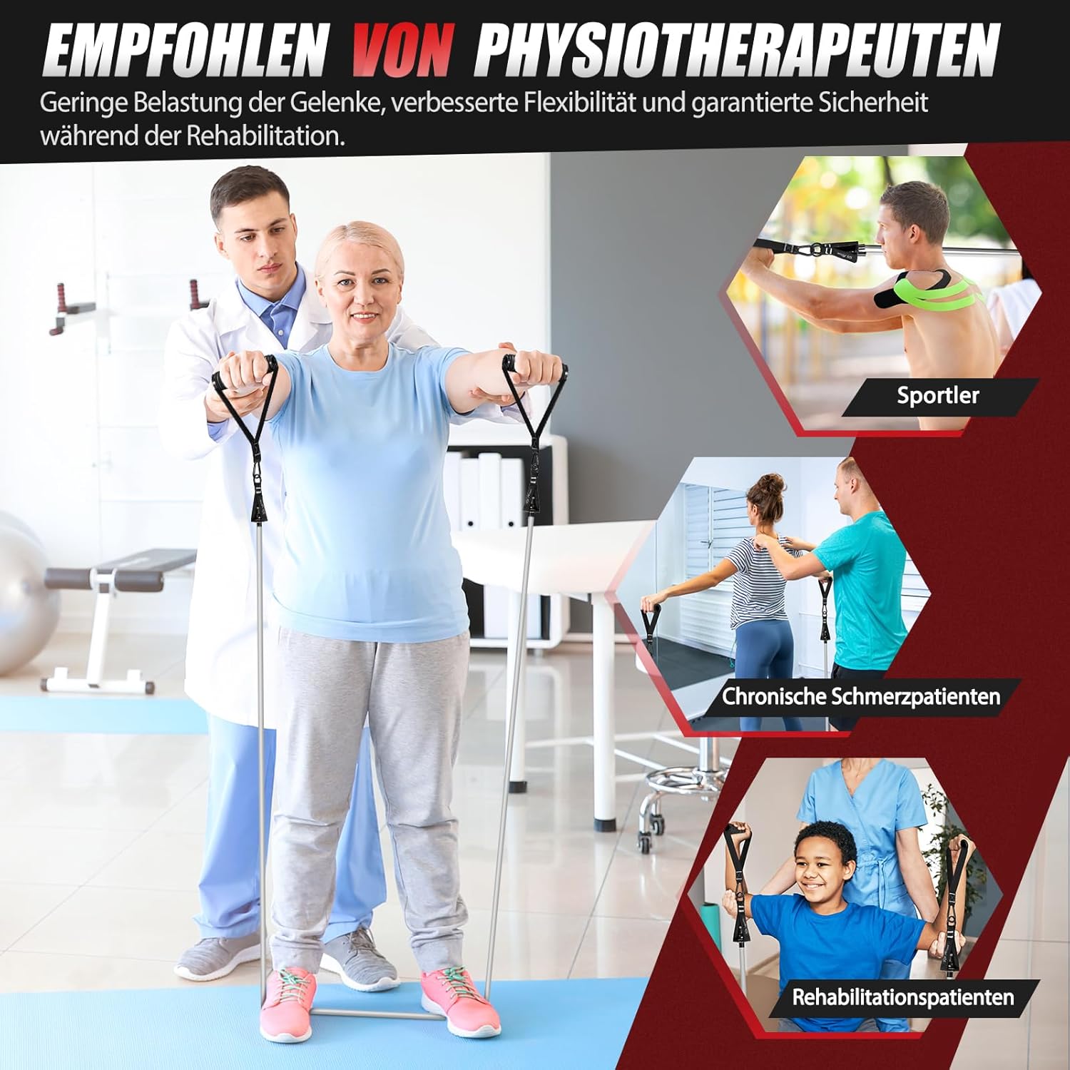 Fitnessbänder-Set, 150 lbs 200 lbs 250 lbs Widerstandsbänder 5 verschiedene Stärken, Widerstandsbänder-Set mit Griffen, Knöchelriemen und Türanker, tragbarer Rucksack, für Indoor-Heim-Fitnessstudio und Outdoor – Bild 5