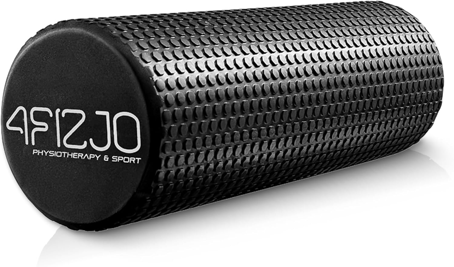 4FIZJO Faszienrolle mit Noppen aus EVA-Schaum, Durchmesser 15 cm, Länge 45 cm, Massagerolle, Rückenrolle, leicht, langlebig, mittlere Härte, Faszientraining, Massagetraining, schwarz