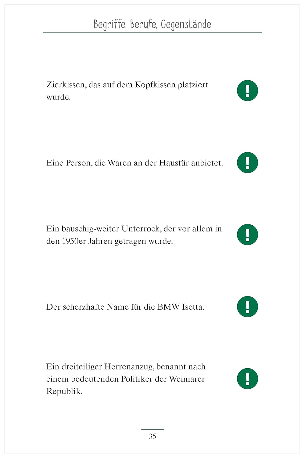 Demenz Beschäftigung. Das Quiz - Gedächtnistraining für Senioren. Fast vergessene Begriffe, Berufe, Gegenstände. Beschäftigung und Aktivierung mit ... für Senioren - auch mit Demenz, Band 3) – Bild 8
