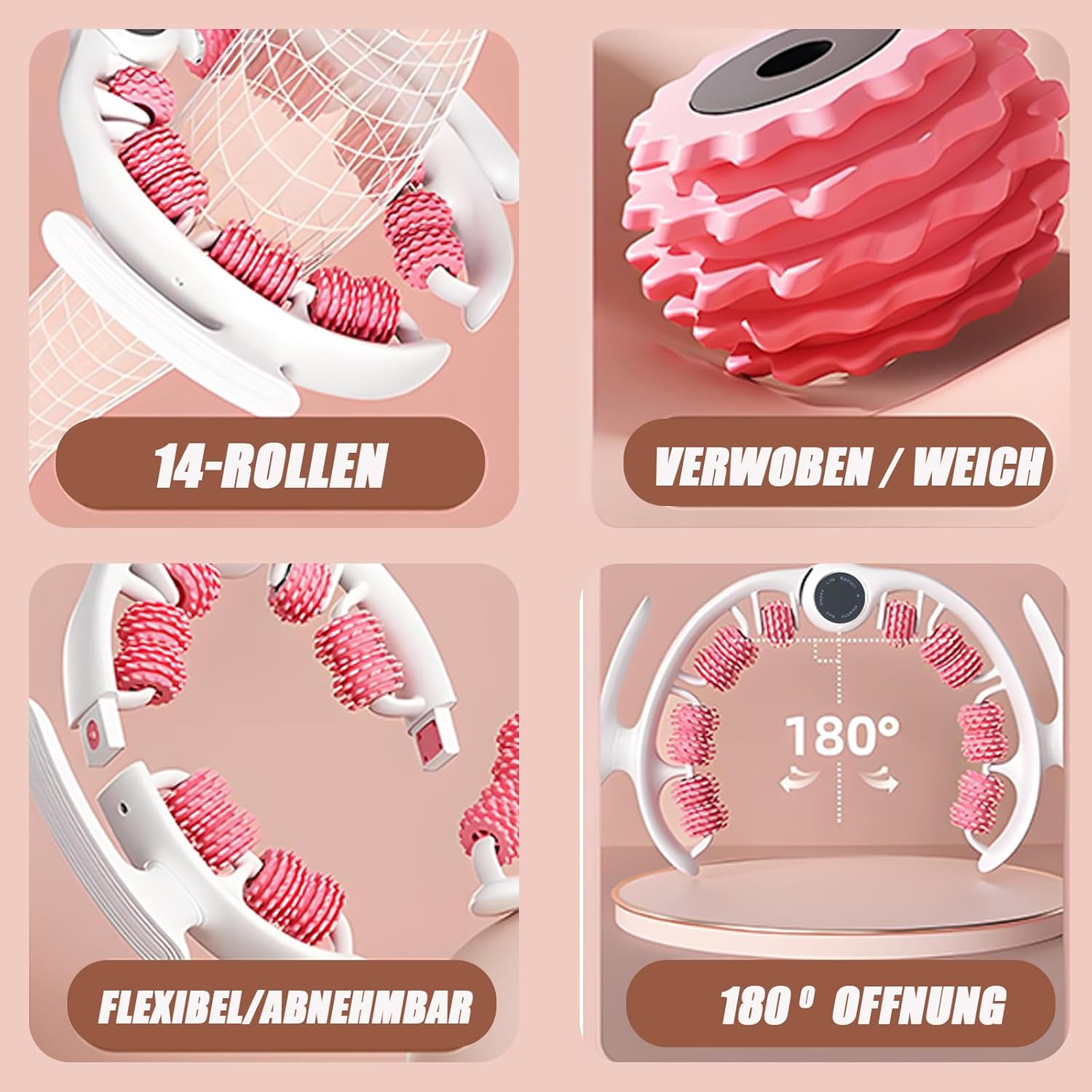 Cellulite-Massagegerät Linderung von Muskelschmerzen und Schmerzen, DINYOAN Muskeltherapie-Massagestab für Taille und Beine, abnehmbar, Massage von Kopfhaut, Armen, Nacken und Schultern – Bild 4