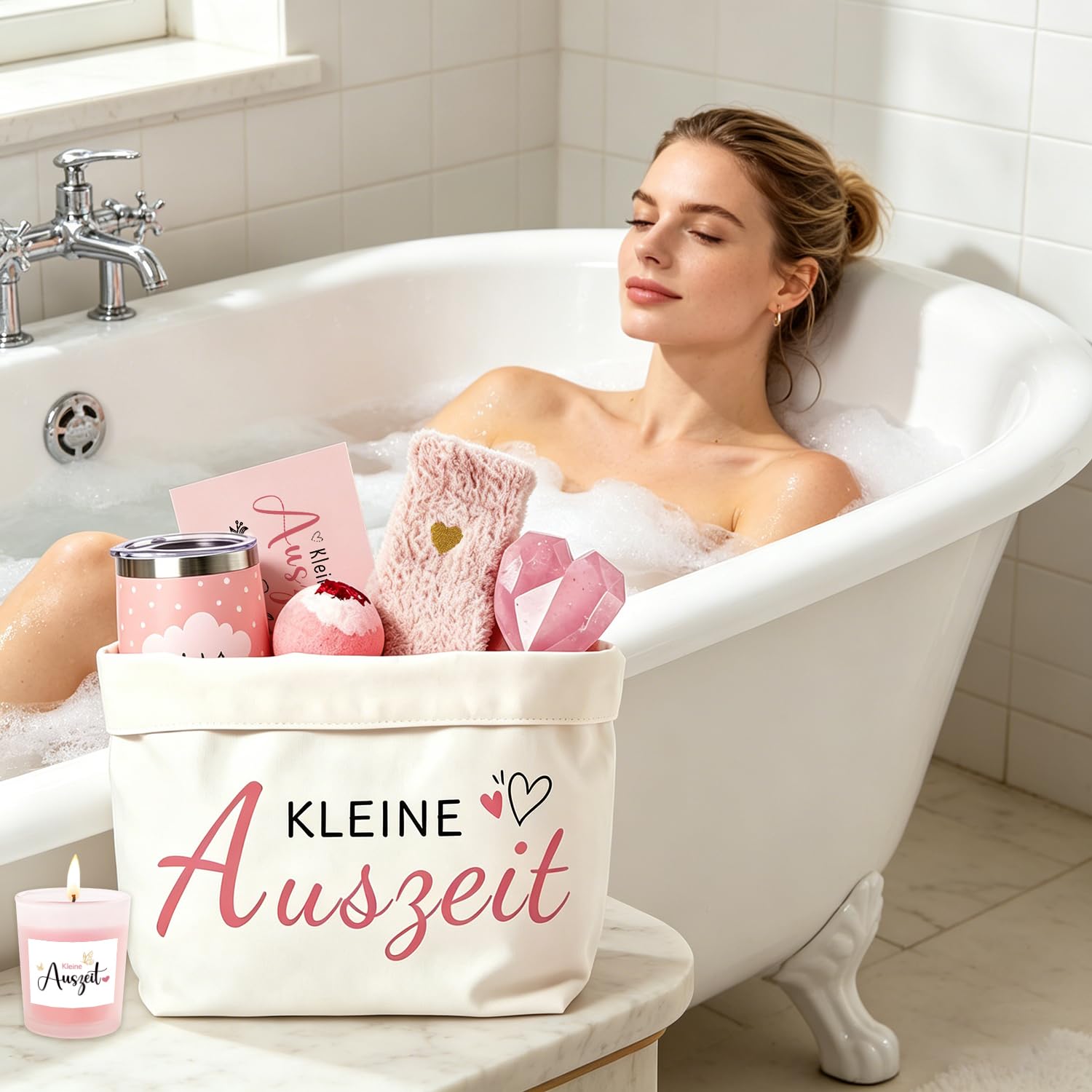 Kleine Auszeit Geschenk, Auszeit Geschenkkorb Wellness Geschenke Set für Frauen,Entspannung Ritual Geschenkset für frauen Freundin,Geburtstagsgeschenk für Oma Beste Kollegin (Auszeit) – Bild 5
