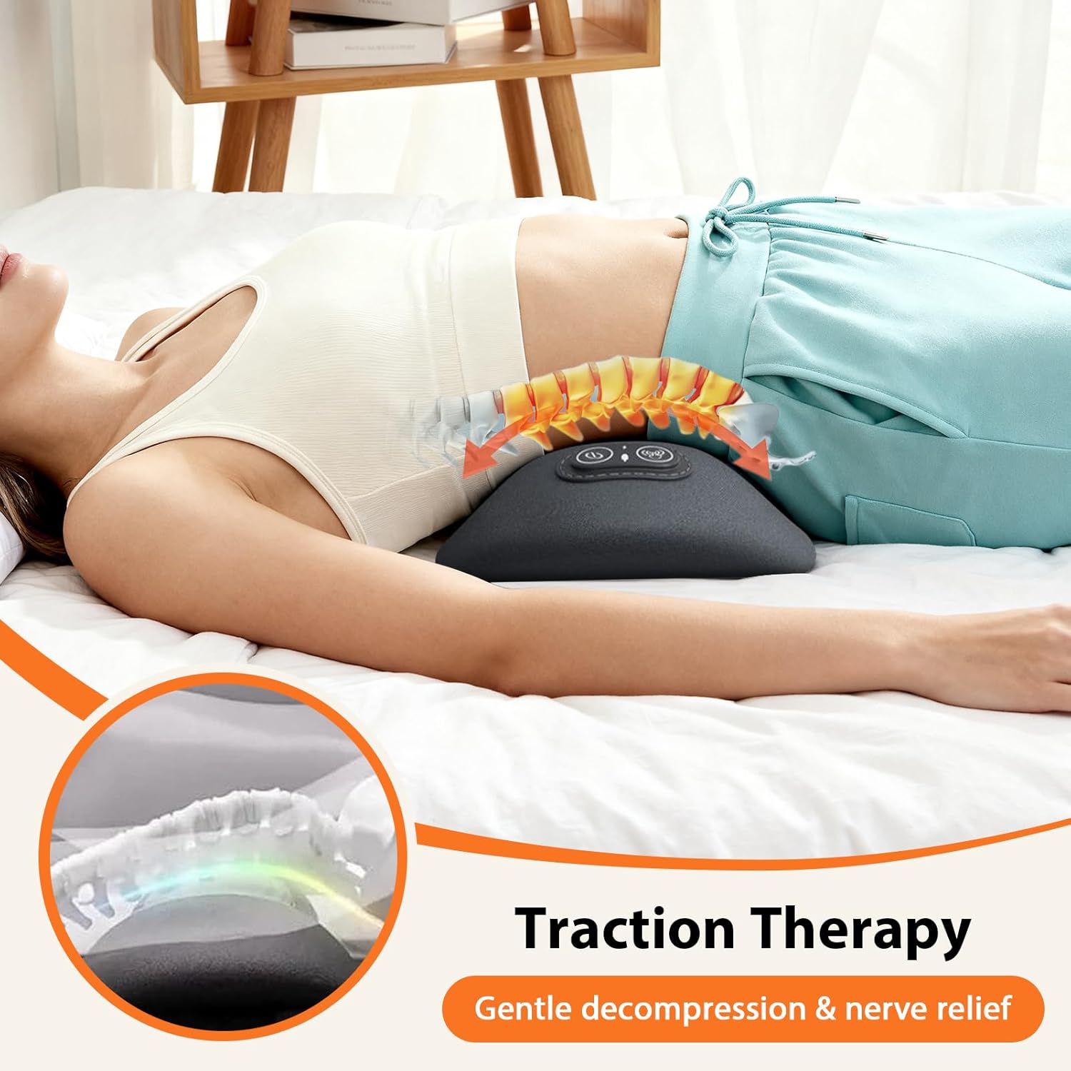 3-in-1-Rückenmassagegerät, Rückenmassage, elektrisches Lendenmassagegerät, elektrisches Lendenwirbel-Traktionsgerät, Rückenmassagegerät mit Traktion, Vibration und Wärme, intelligentes Massagegerät – Bild 3