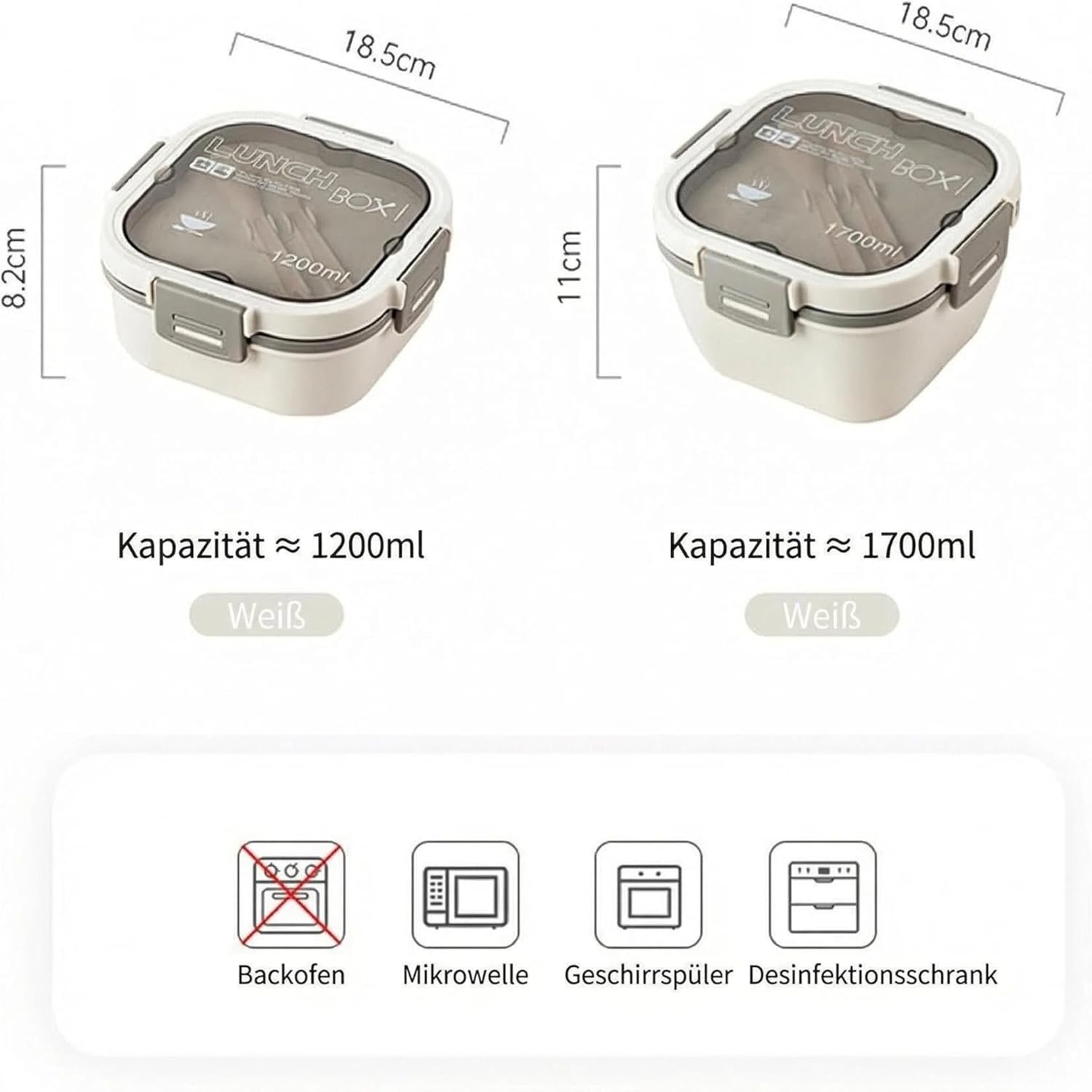 URMONA Salatbox mit Fächern & Besteck, Lunchbox auslaufsicher für Erwachsene & Kinder, Bento Box To Go für Schule, Arbeit, Büro, Lunchbox für Picknick, Reisen, Essenszubereitung (1700 ml, Blau) – Bild 5