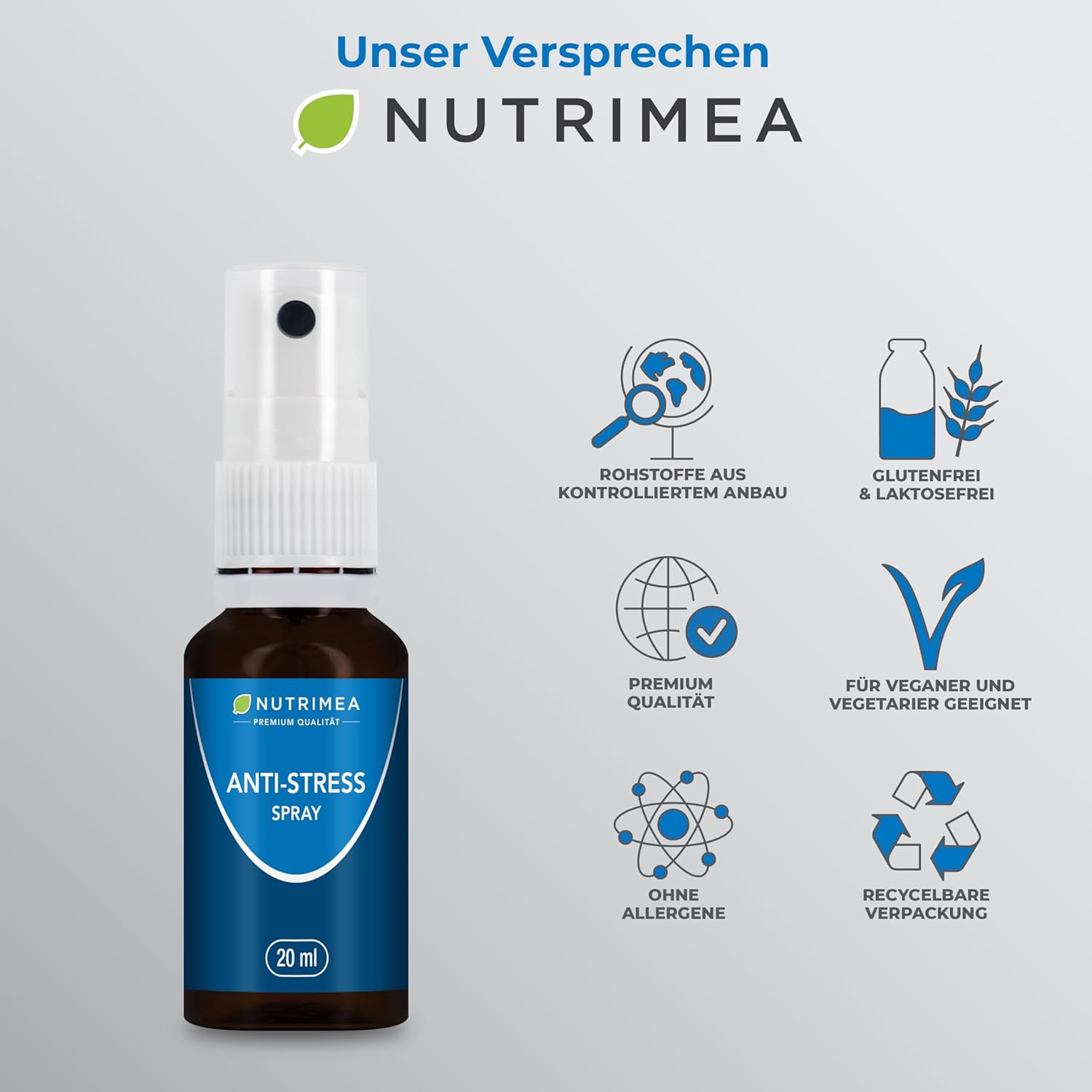 Nutrimea Anti-Stress-Spray mit Soforteffekt – Gegen innere Unruhe und Anspannung – Mit Mohn + Melisse für die Nerven, 20 ml Nutrimea – Rote-Frucht-Geschmack – Bild 8