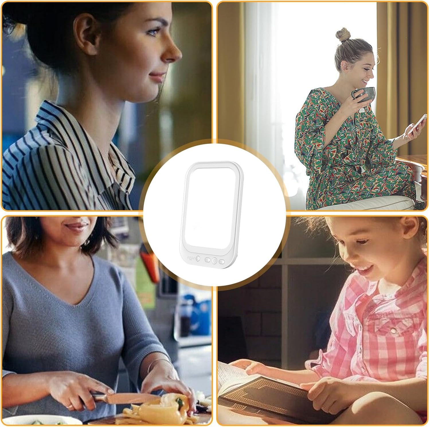 Sporgo Tageslichtlampe 10000 Lux: Lichttherapielampe Tageslicht mit einstellbarer Lichtfarben-Helligkeit, UV-freie Vollspektrumlampe mit 4 Timer-Einstellungen, LED-Sonnenlichtlampe mit Touch-Steuerung – Bild 7