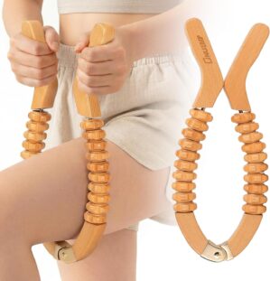 Faszienstab aus Holz mit 20 Massage...
