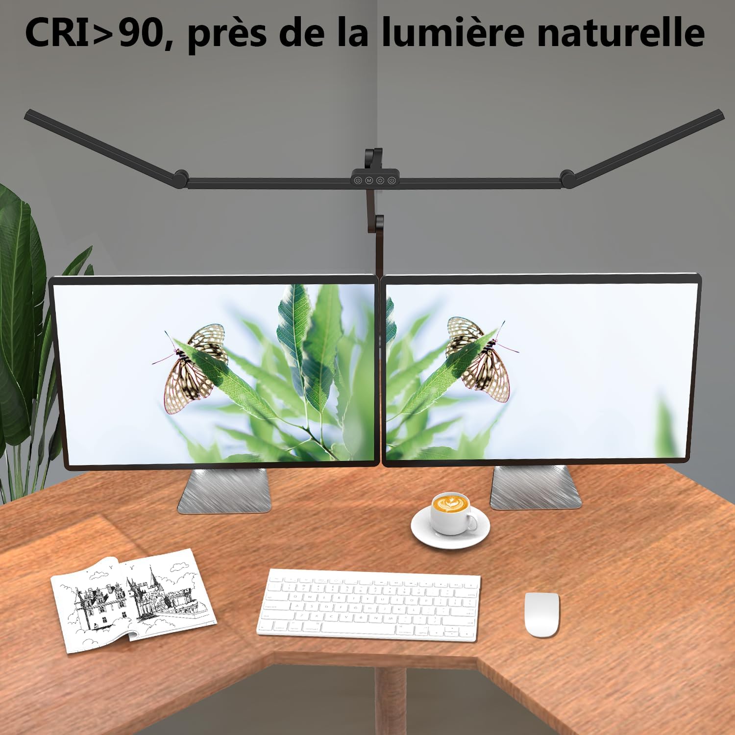 EPABINA Die 3000 Lumen Schreibtischlampe Klemmbar, 36W LED Dimmbare Tageslichtlampe, Drehbare Tischlampe, 120cm Monitorlampe mit automatischer Schreibtischbeleuchtung zum Zeichnen – Bild 6
