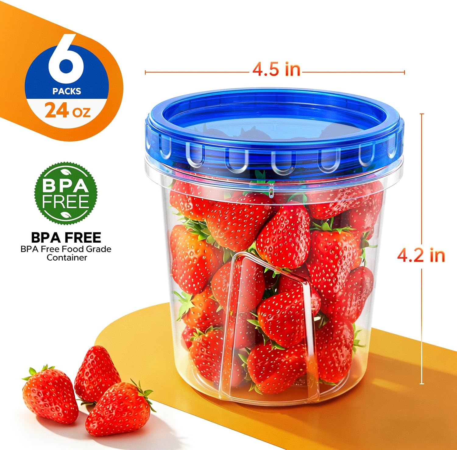 Wwtop Frischhaltedosen mit Deckel 6 x 720 ml, Vorratsdosen mit Deckel Luftdicht, Meal Prep Boxen, Auslaufsichere Aufbewahrungsbox Gefrierdosen Küche, BPA-frei, Mikrowellen und Mikrowellengeeignet – Bild 2