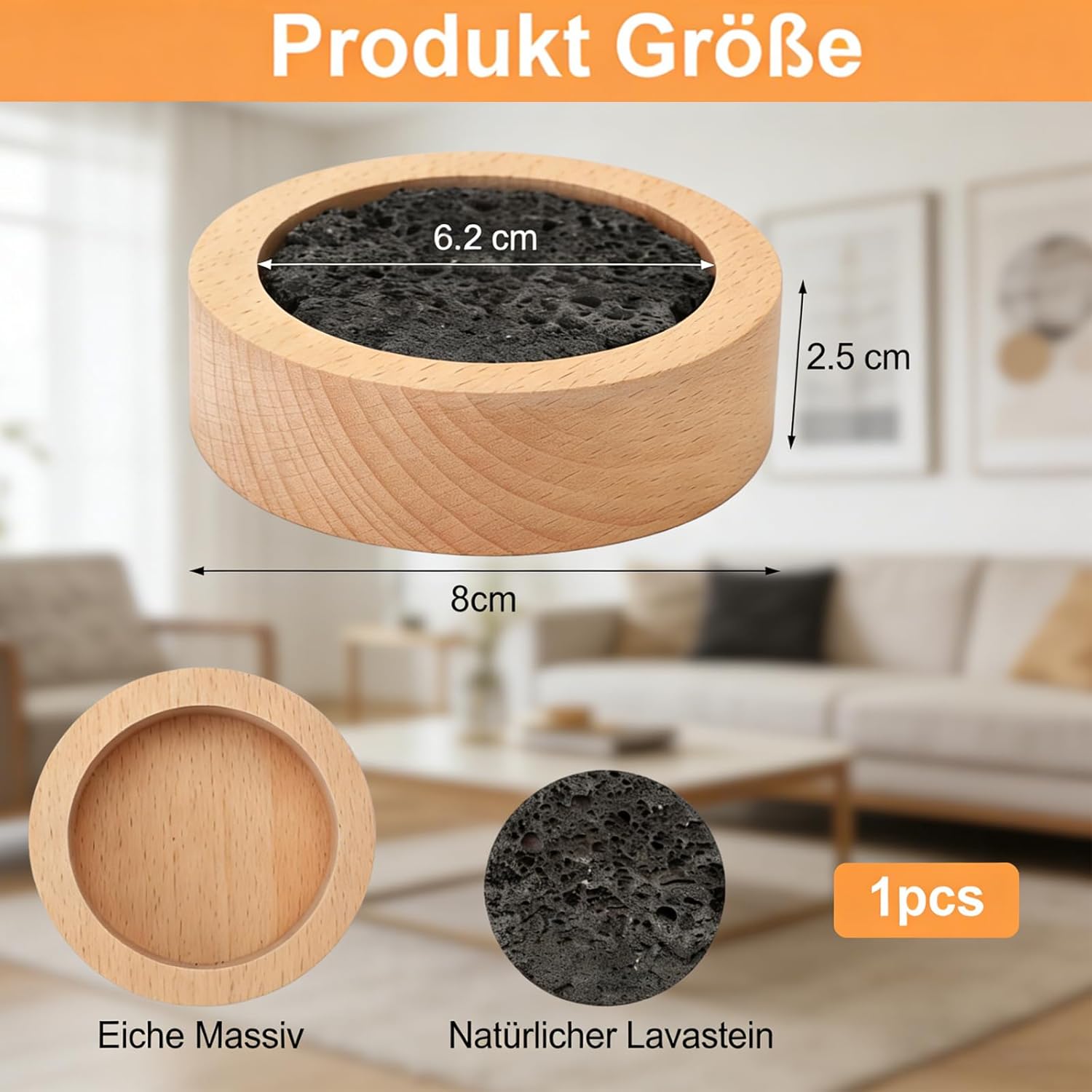 Duftstein für ätherische Öle, Lavastein-Diffusor mit Naturstein, Aromatherapie-Diffusor für Schlafzimmer, Büro, Auto und Yoga, einfach zu verwenden mit langanhaltendem Duft – Bild 2