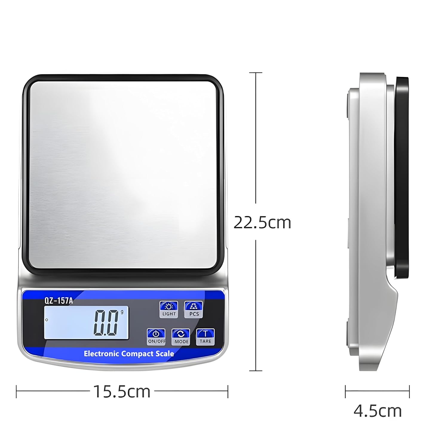 Retoo Digitale Küchenwaage aus Edelstahl, belastbar bis 15 kg, Digitalwaage mit LCD-Display, Waage mit Tarafunktion und Zählfunktion, perfekt für Küche, Laden – Bild 9