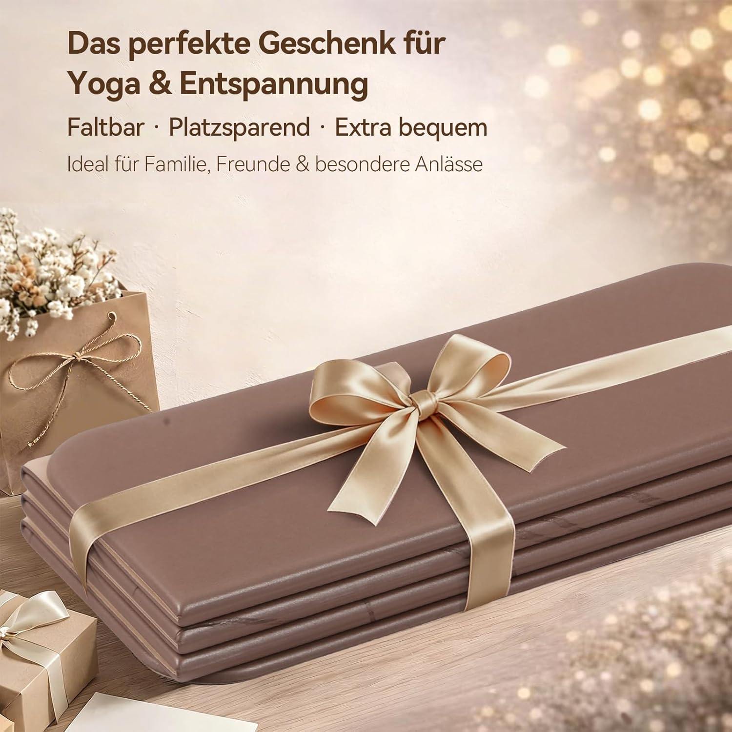FunLife faltbare Yogamatte 10 mm – extra dicke Fitnessmatte für Yoga, Pilates & Gymnastik, rutschfeste Trainingsmatte, platzsparend, faltbar, für drinnen und draußen – Bild 8