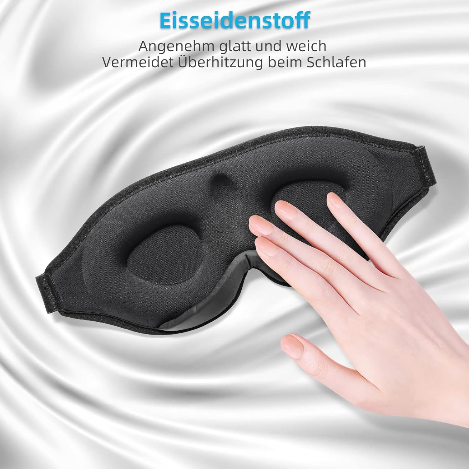 2026 Innovative Schlafmaske für Männer und Frauen, 99,99 % lichtblockierend, ergonomisch, verstellbare Augenmaske mit Ohrstöpseln, Schlaf, Nickerchen, Meditation, Reisen, bequemer Schlaf (schwarz) – Bild 6