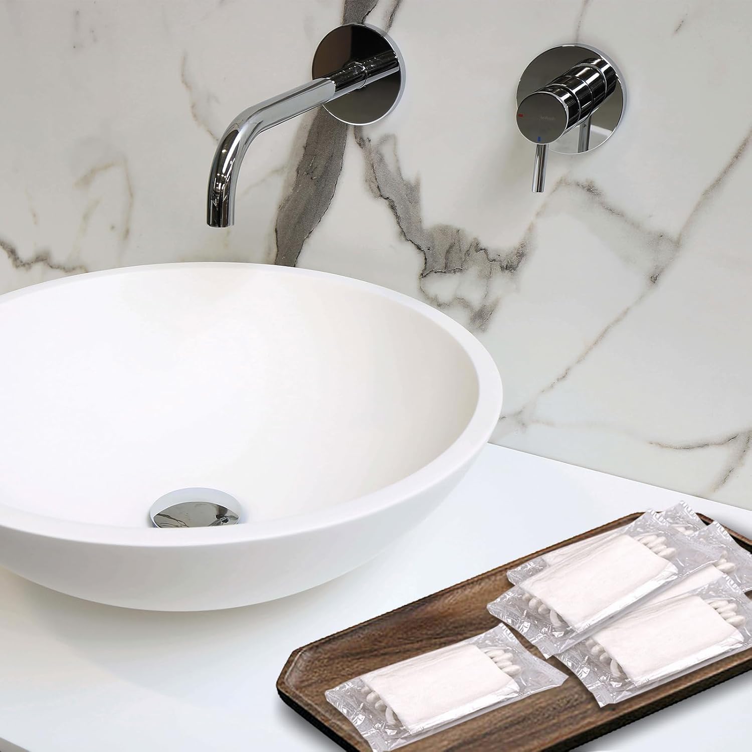 100-teiliges Hotel-Waschtischset, einzeln verpackt, großes Hotel-Ausstattungsset, Hospitality-Set, Annehmlichkeiten, Hotel-Waschtischset, Hygieneprodukte inklusive Wattepads, Wattestäbchen, Zahnseide – Bild 5