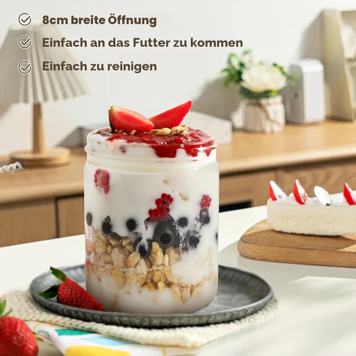 2 Stück 600-ml-Meal-Prep-Gläser, ideal für Meal-Prep und Overnight-Oats-Gläser. Praktische Meal-Prep-Boxen zum Aufbewahren, Marinieren und Vorbereiten von Mahlzeiten. Mehrzweck-Einmachglas – Bild 5