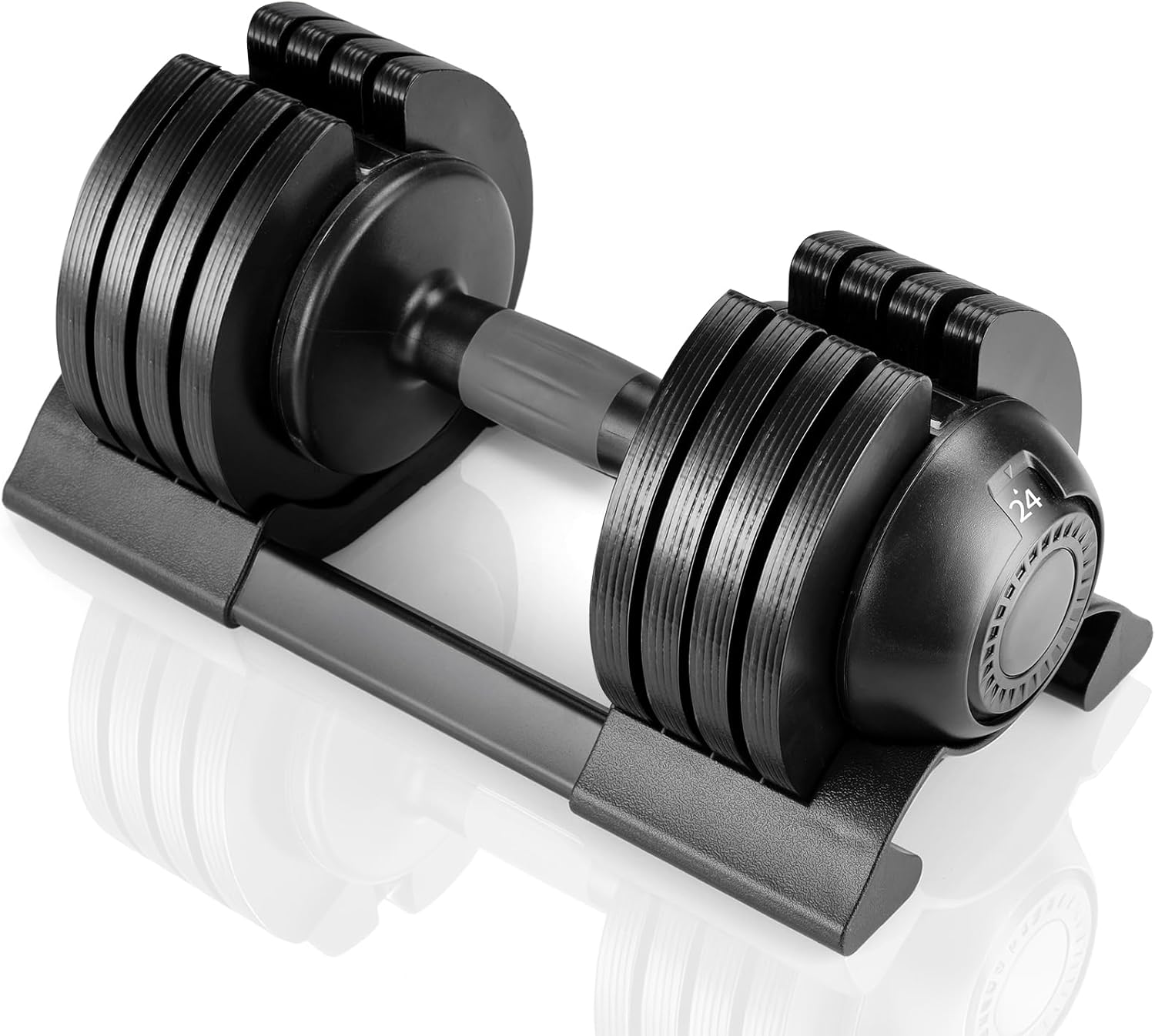 Verstellbare Kurzhantel 10 kg 20 kg 24 kg Hanteln Einzeln oder Ein Paar, mit Anti-Rutsch Griff, einstellbaren Hantelscheiben und Ablageschale für Zuhause, Büro