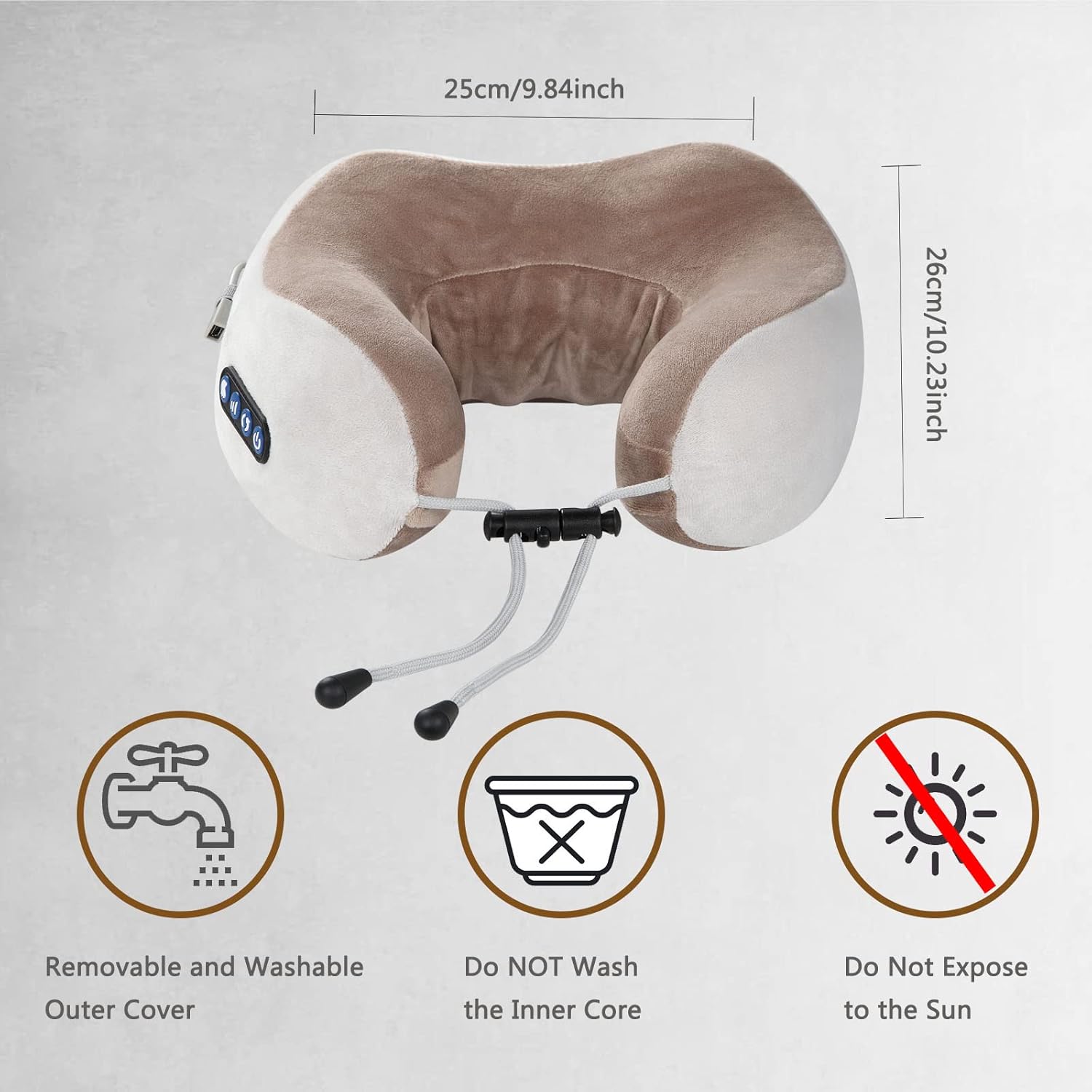 Nackenmassagegerät, Massagegerät Nacken mit Knetfunktion, elektrisches U-förmiges Massagekissen zur Nackenentspannung und Schmerzlinderung, kabelloses Nackenmassagegerät für Zuhause und Büro – Bild 6