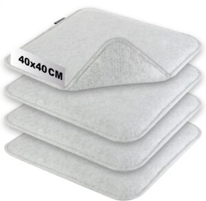 com-four 4 x Sitzkissen aus Filz, 4...