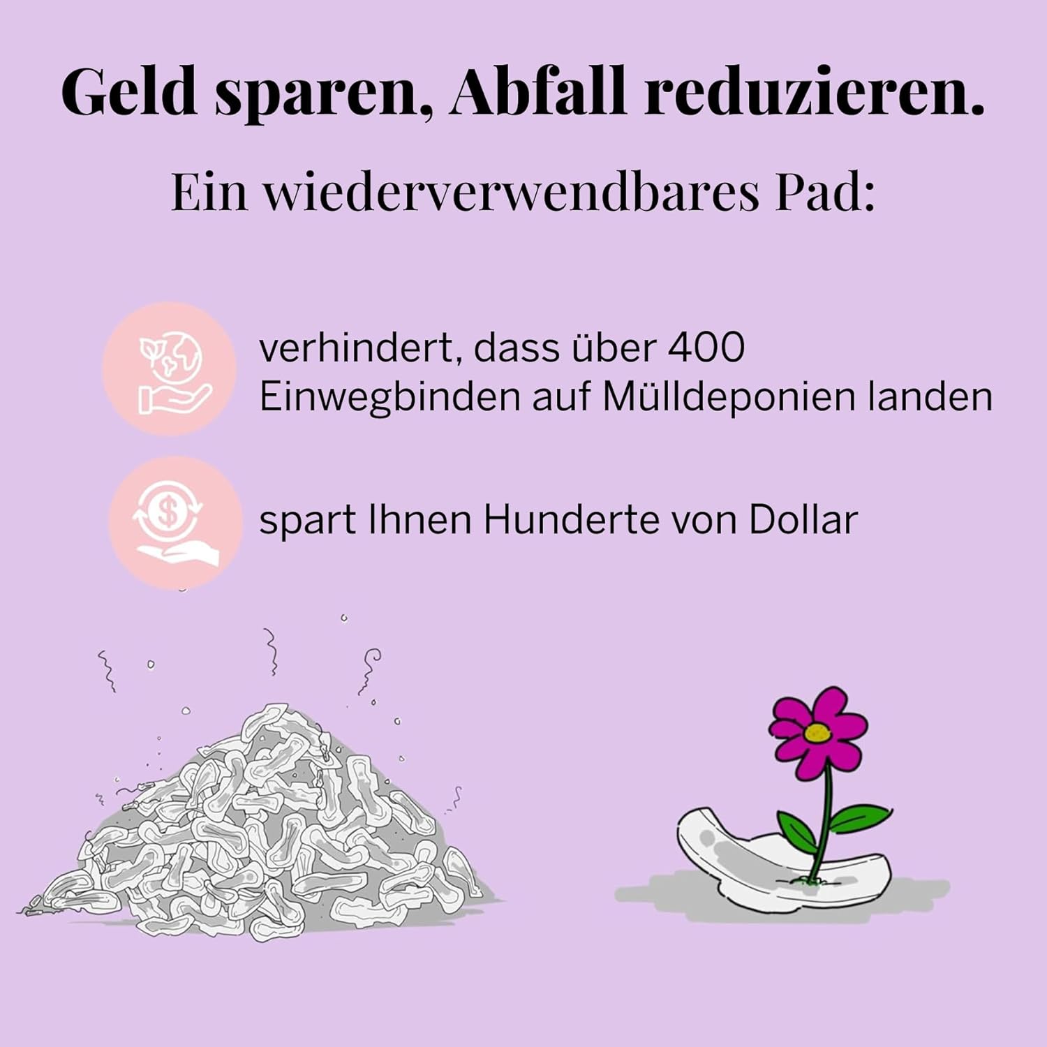 Pixie Baumwoll-Stoffeinlagen, 100 % wiederverwendbare Bio-Baumwolle, Platz 1 für weichste Menstruationseinlagen, maschinenwaschbar, inklusive Nassbeutel (normal, 5er-Pack) – Bild 5