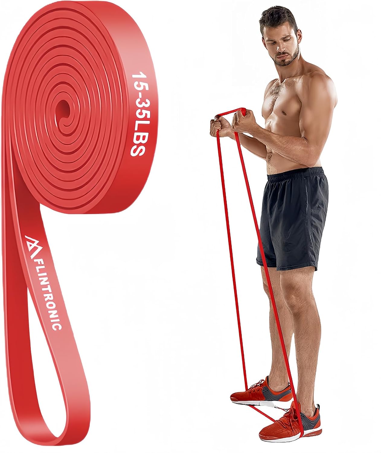 flintronic Widerstandsbänder Set, Widerstandsbänder in verschiedenen Stärken, Fitnessband, Gymnastikband zum Muskelaufbau, Fitnessbänder für Klimmzugtraining, Krafttraining, Yoga – Bild 7