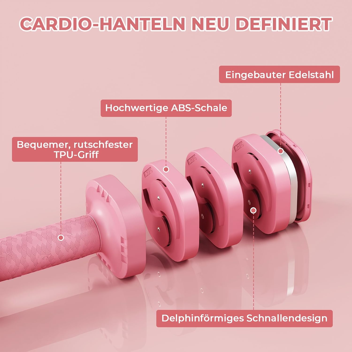Dripex Kurzhantel-Set, verstellbare Kurzhanteln, 1 Paar 2,5 kg x 2 oder 5 kg x 2 oder 7,5 x 2, 6 Hantelscheiben mit einem Gewicht von 0,25 kg oder 0,5 kg oder 0,75 kg – Bild 5