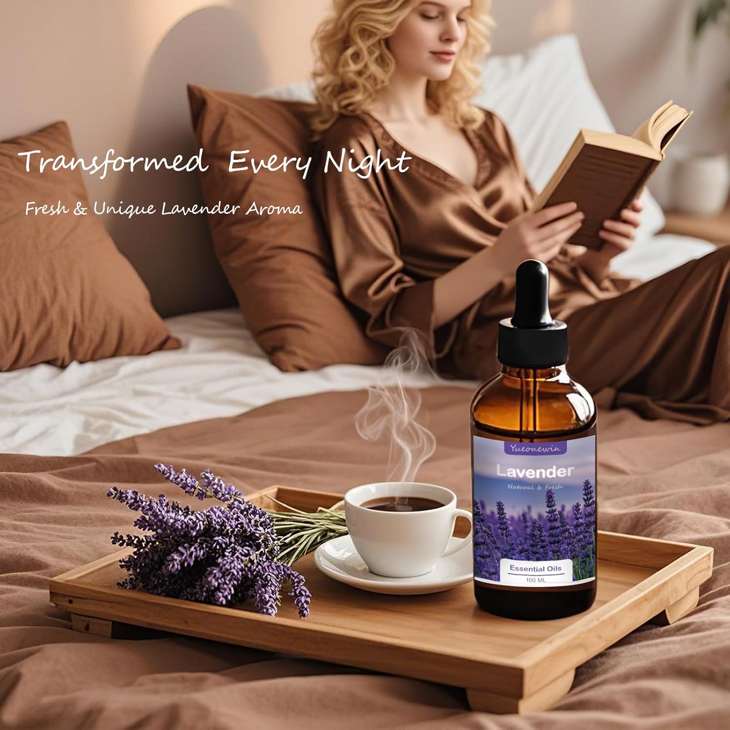 Lavendelöl 100 ml, reine ätherische Lavendelöle für Aromadiffusor, ätherisches Lavendelöl, Aromatherapie-Duftöl für Diffusor, Hautmassage, Heimwerken, Seife, Kerzenherstellung, Geschenke für Frauen – Bild 3