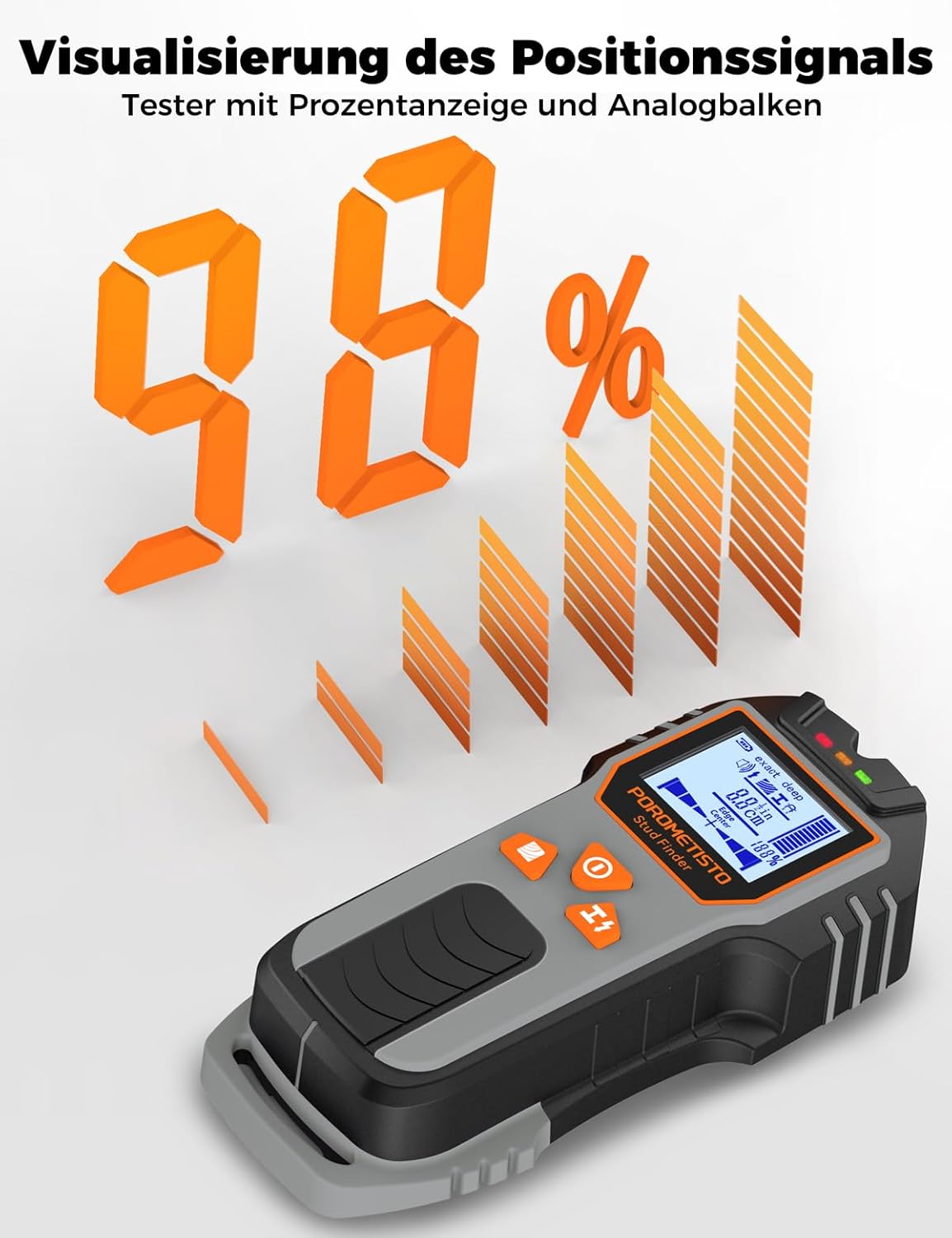 DSF01 Wandscanner, 6-in-1-Multifunktions-Bolzenfinder, Kabeldetektor für Holzpfosten, Eisenmetalle, Nichteisenmetalle, AC-Kabel – Bild 6