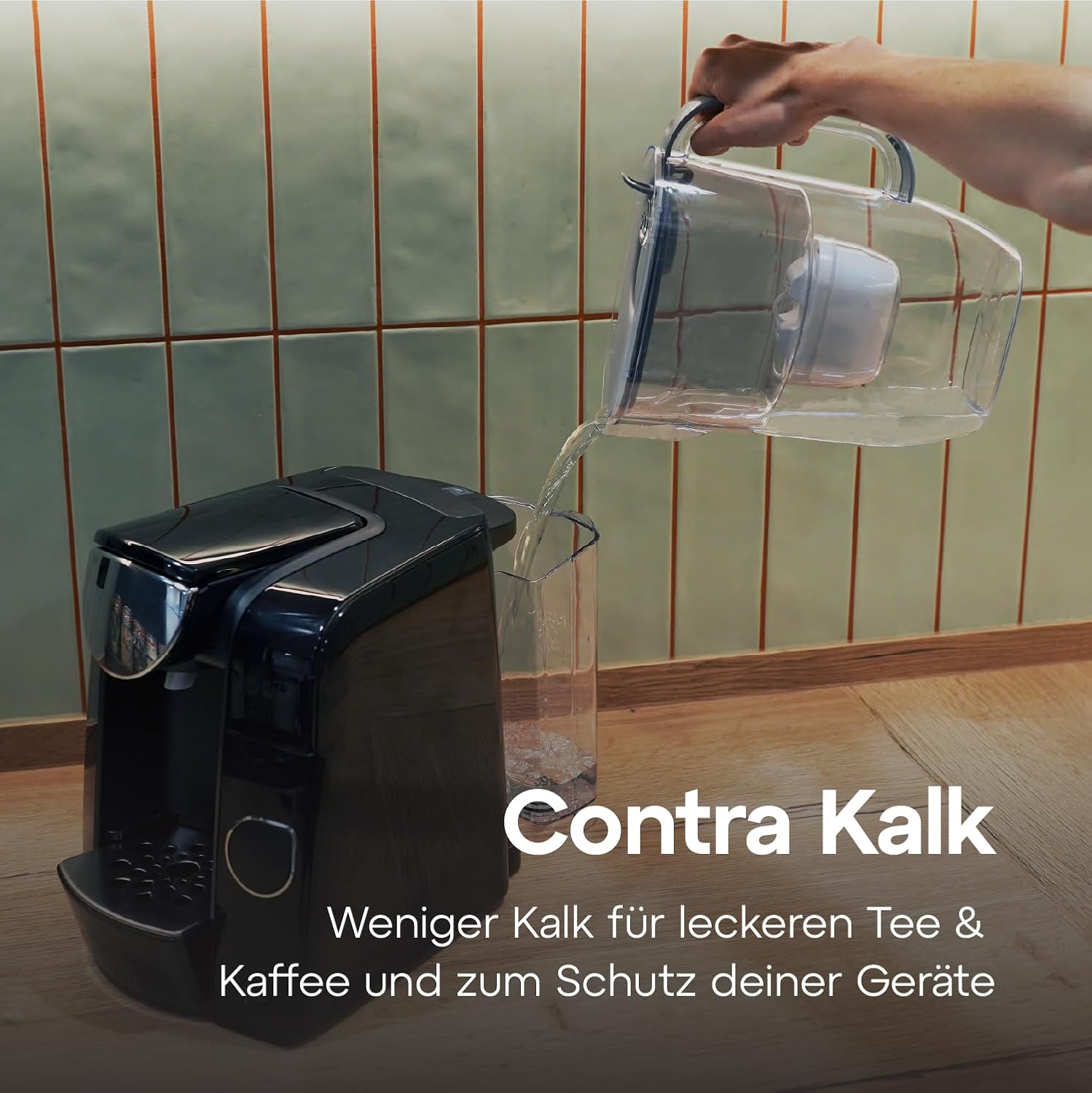 AQUAPHOR Frischwasserfilterkanne 3,2 L – Filterkanne mit 3 Maxfor+ Kartuschen – Trinkwasserfilter reduziert Kalk & Chlor – Für Kaffee, Tee & Trinkwasser – Grau – Bild 6