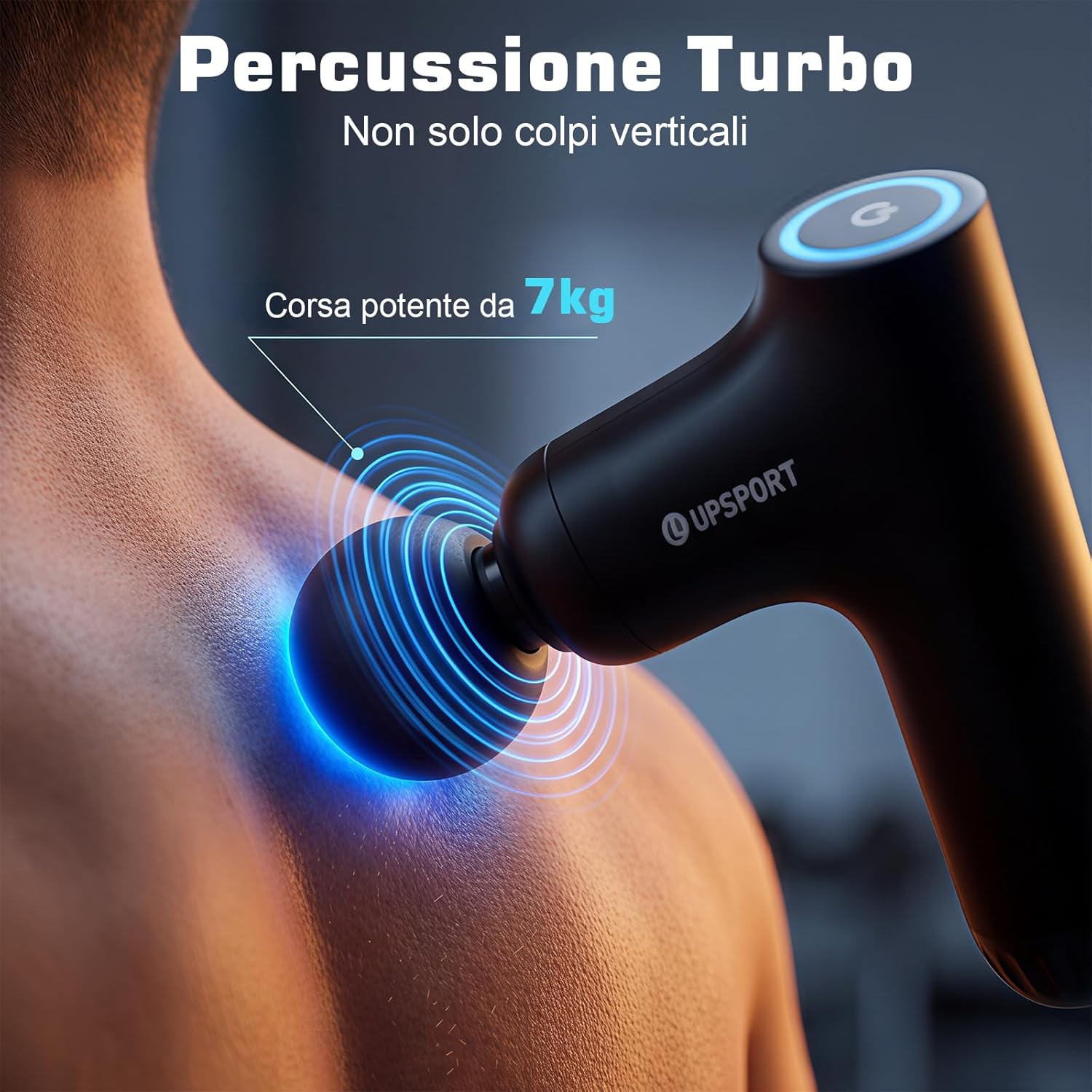 Vatertagsgeschenk:50cm Massagepistole Rücken für Volle Reichweite&Deep Tissue Massagegerät gegen Verspannungen,3-Stufiges Gehäuse,7kg Kraft Turbo-Perkussion,4 Köpfe,Leise,USB-C Schnelllade – Bild 4