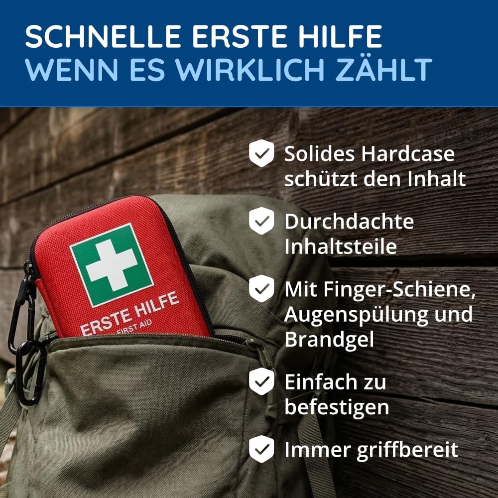Reise-Erste-Hilfe-Set – ideal für Outdoor, Reisen, Motorradfahren und Sport – entspricht DIN 13167 – Bild 2