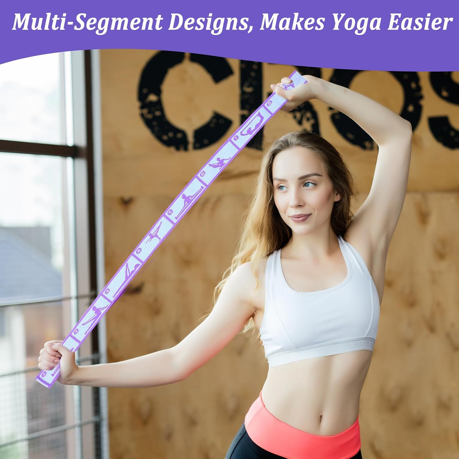 Yoga-Stretching-Band mit 8 Schlaufen, Yoga-Stretching-Gurt, Fitness-Bänder, Fitness-Stretchband mit Schlaufen, Stretch-Gurt, hochelastisches Gymnastikband, Upgrade Extend Tension Band – Bild 5