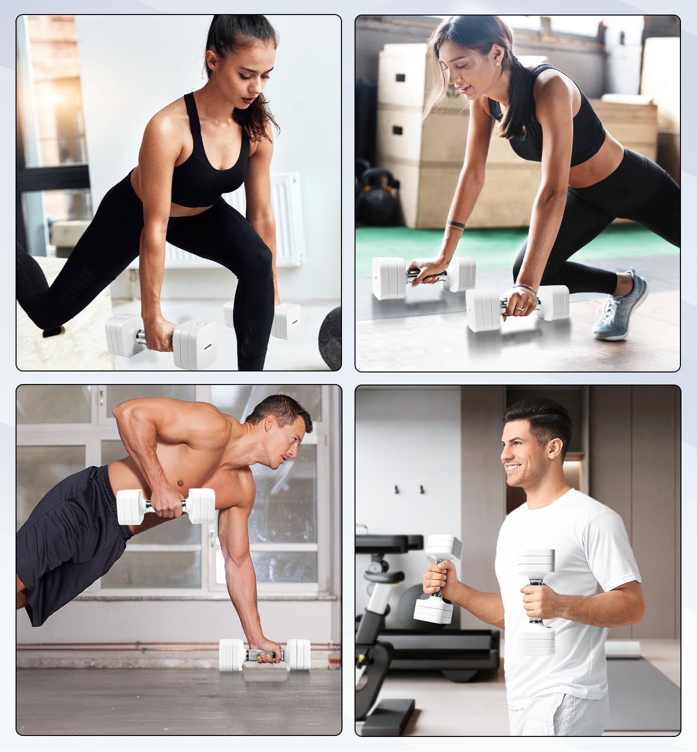 10 kg Hanteln verstellbar, 4-in-1 Hanteln verstellbar für Damen Herren, Hantel-Set, Hantel-Set für Zuhause, Fitnessstudio, Training, Krafttraining, Workout – Bild 6