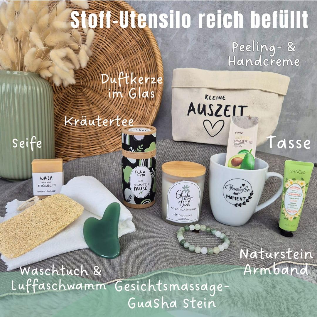 Wellness-Geschenkset für Frauen Kleine Auszeit | Wellness-Geschenkkorb Frau | Geschenk in Geschenktüte | Geschenke für Freundin | Geburtstagsgeschenk für Frauen | Entspannungsgeschenk – Bild 3