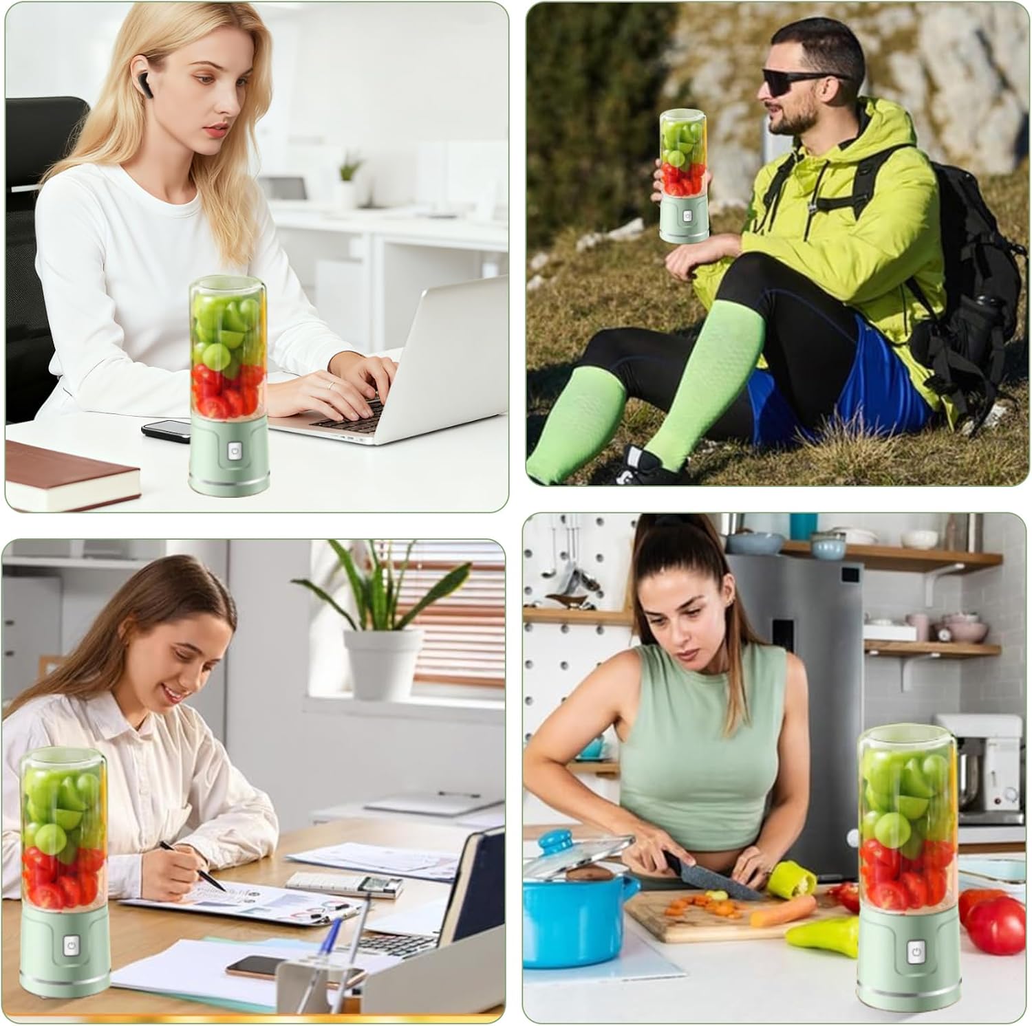 Tragbarer USB-Smoothie-Mixer mit 450-ml-Glasbecher: Perfekter Mini-Mixer für frische Säfte, Shakes, Smoothies und Babynahrung unterwegs – Bild 2