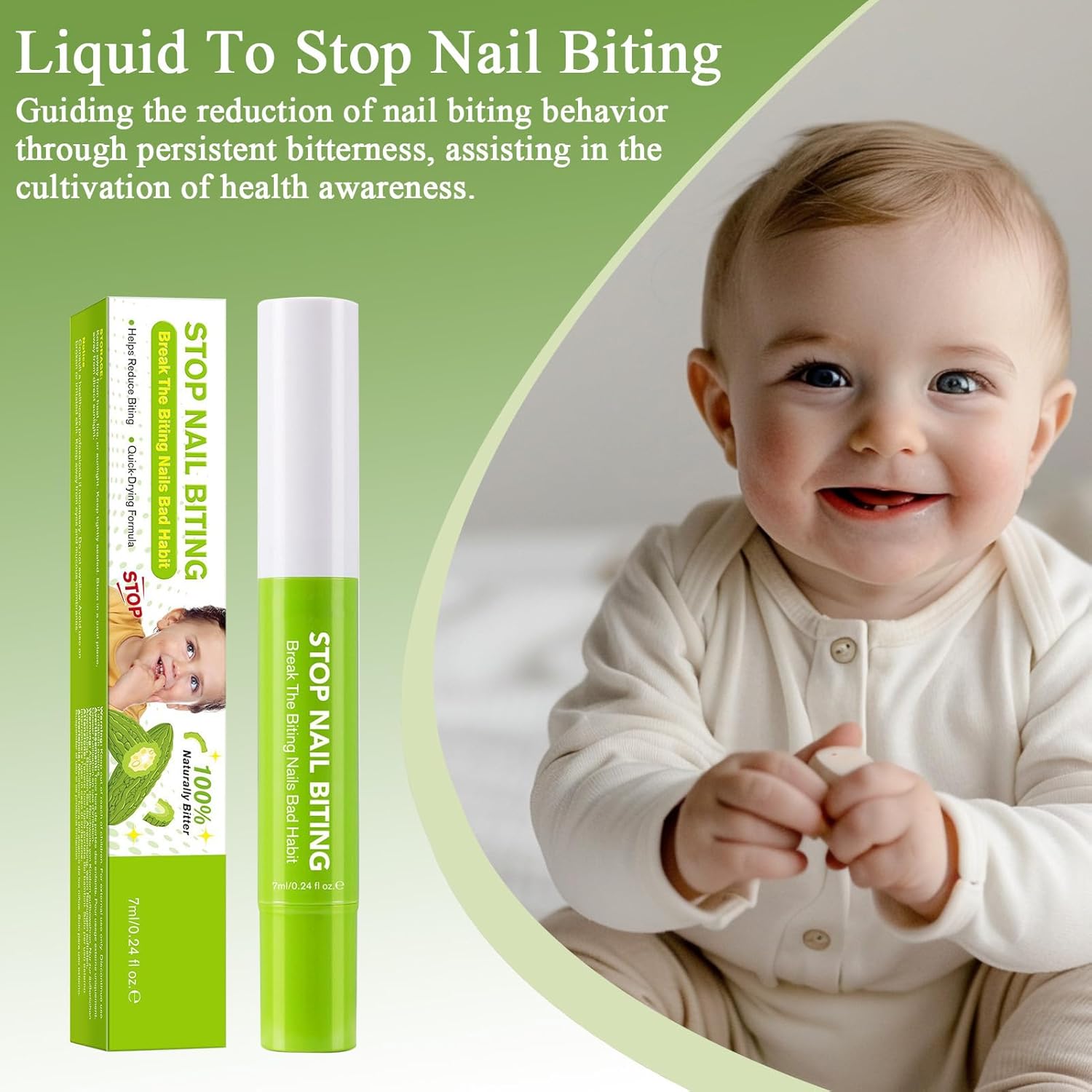 Stoppen Sie Nagelbeißen für Kinder, 7 ml, verhindert Fingernägel, Präventionsstift, natürliche Gesundheitsvorsorge, Saugengewohnheiten für Nägel, Fingernägel, Männer, Frauen, Erwachsene – Bild 2