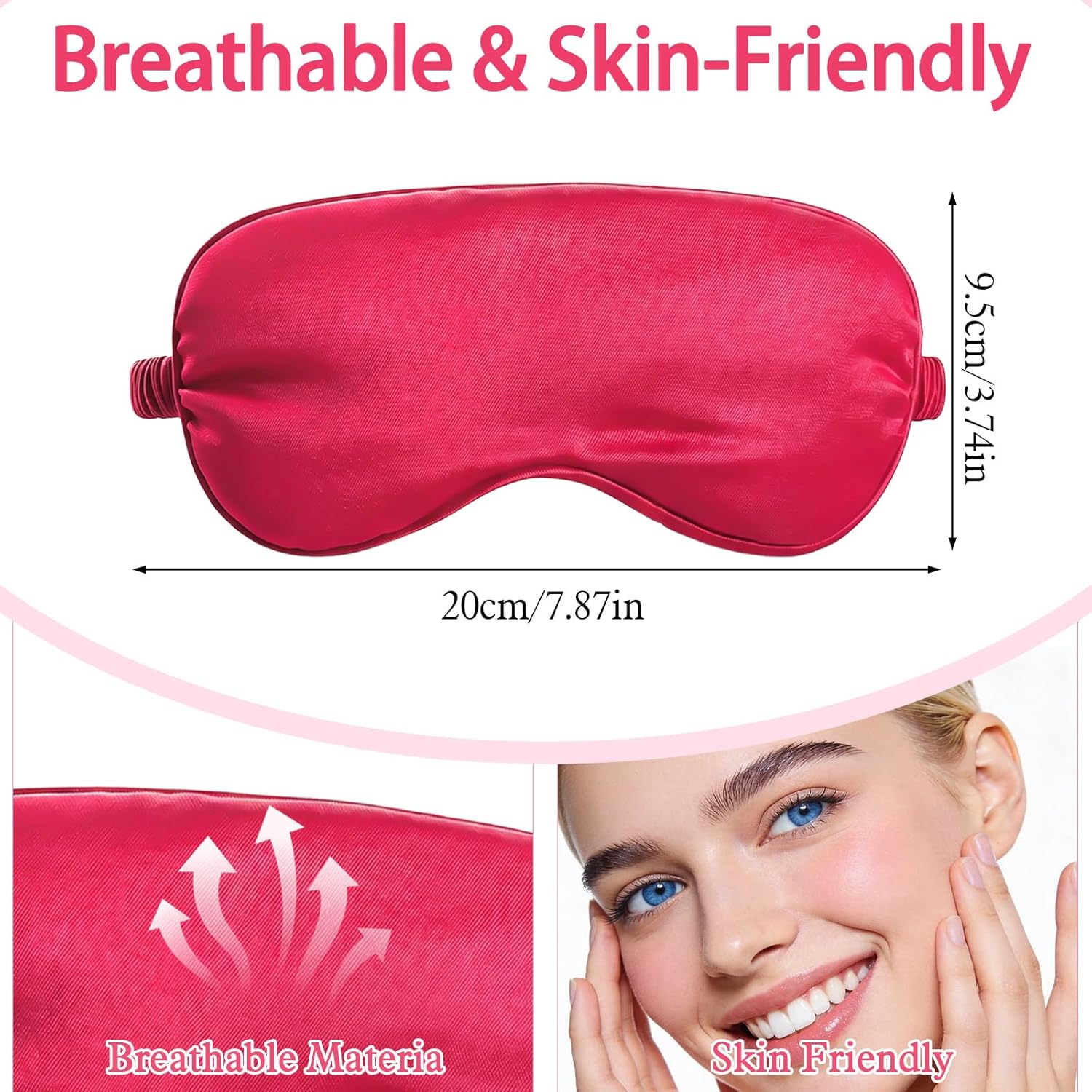 4er-Pack Augenmaske Schlafmaske Schlafbrille mit Gummibändern, Schlafmaske, Augenbinde Schlafen für Frauen Herren Reisen Schichtarbeit Druckentlastung und tiefen Schlaf – Bild 3
