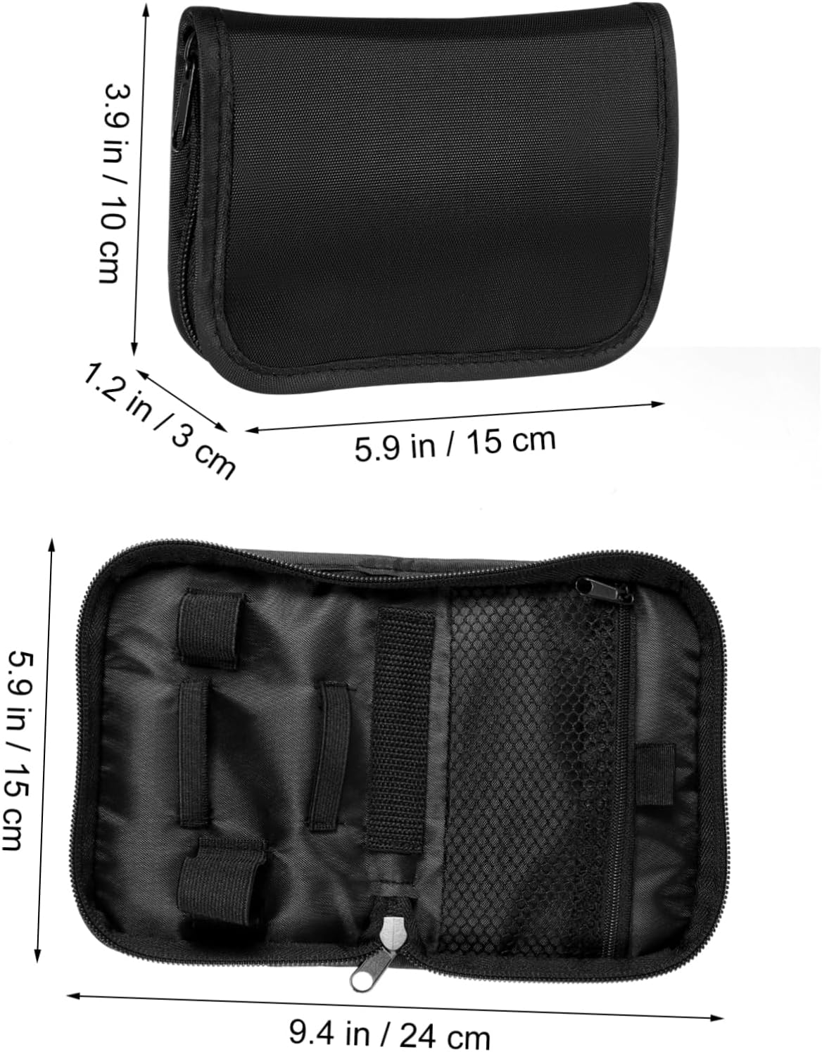 GARVALON 2er-Pack Tragbares Blutzuckermessgerät für Diabetiker-Medizin – Tragbare Tasche Diabetiker-Organizer Aufbewahrungstasche Oxford-Stoff Schwarz – Bild 2