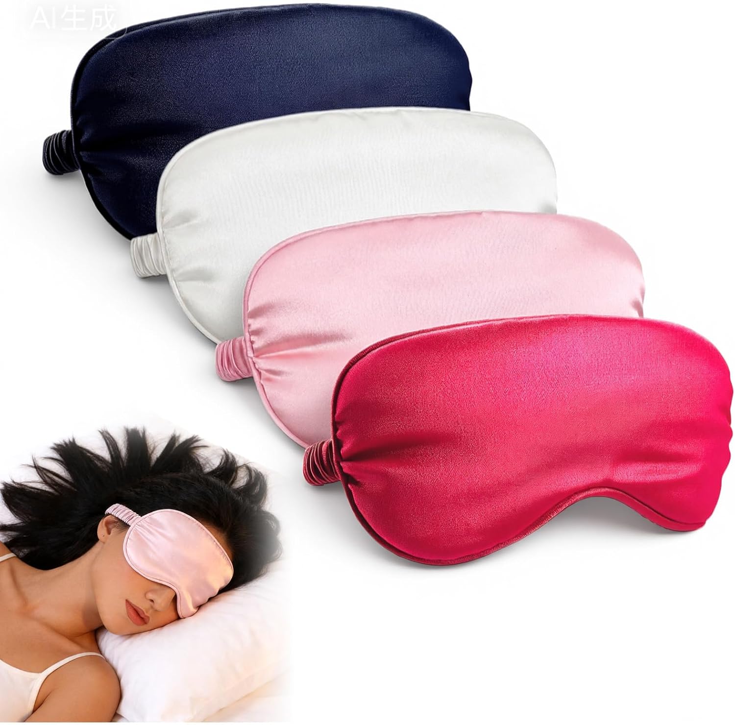 4er-Pack Augenmaske Schlafmaske Schlafbrille mit Gummibändern, Schlafmaske, Augenbinde Schlafen für Frauen Herren Reisen Schichtarbeit Druckentlastung und tiefen Schlaf