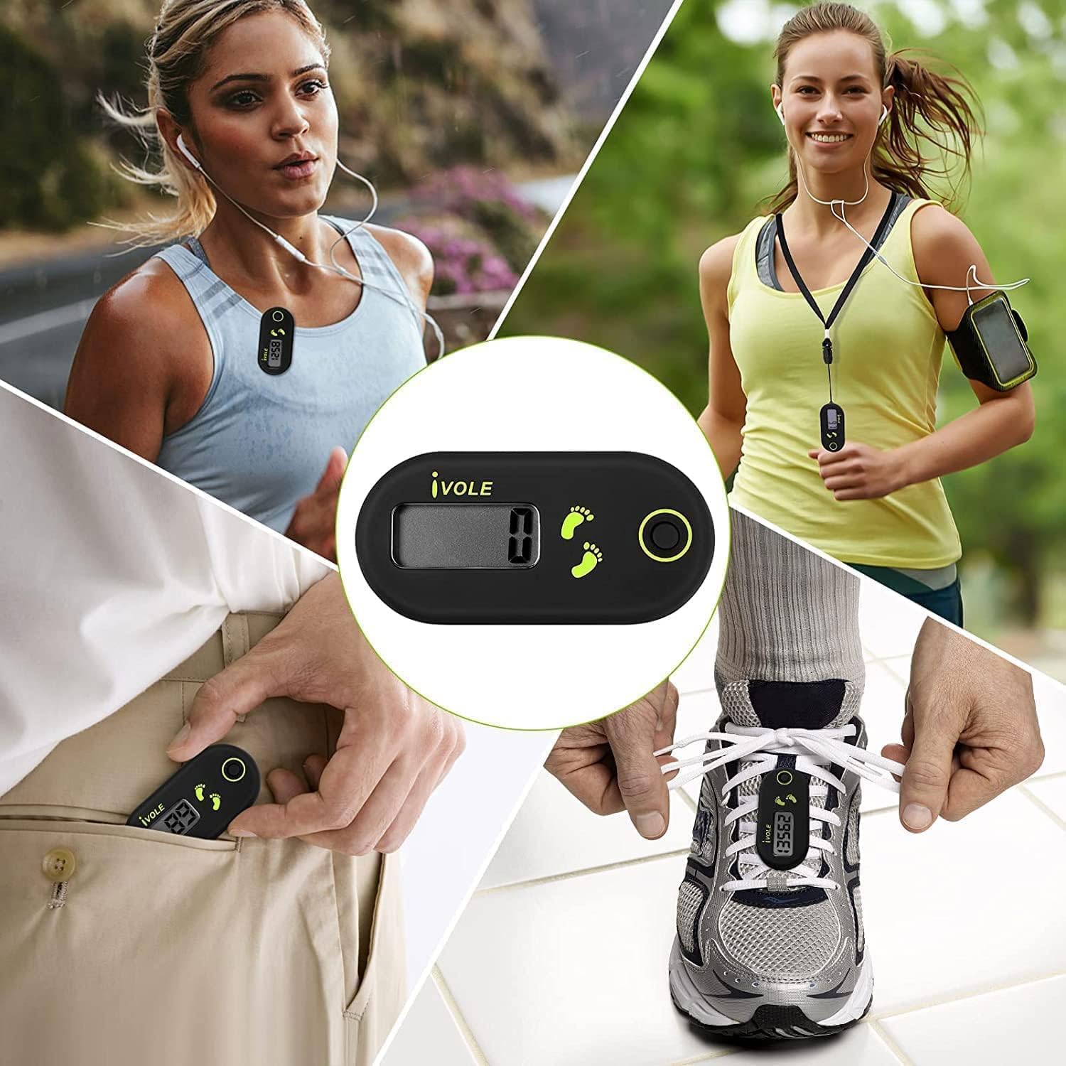 Sunshine Smile Schrittzähler zum Gehen,Einfache Schrittzähler,Mini-Pedometer- 3D-mit Clip-Lanyard,Pedometer Damen Herren Einfach – Bild 6