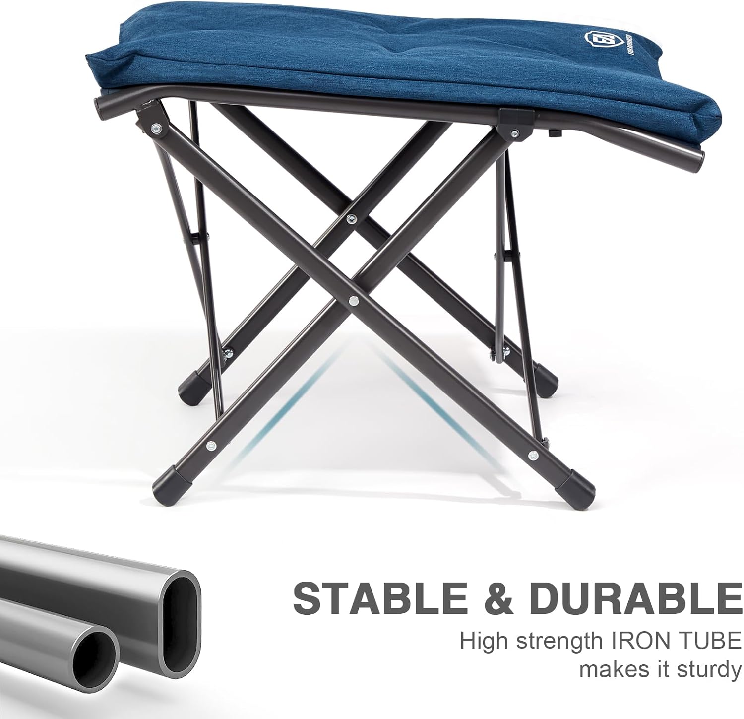 EVER ADVANCED Fußhocker, Fußstütze, klappbarer Klapphocker mit einer Höhe von 47 cm, Klapphocker, gepolsterte Fußstütze für Sessel, Garten- und Balkonstuhl – Bild 6