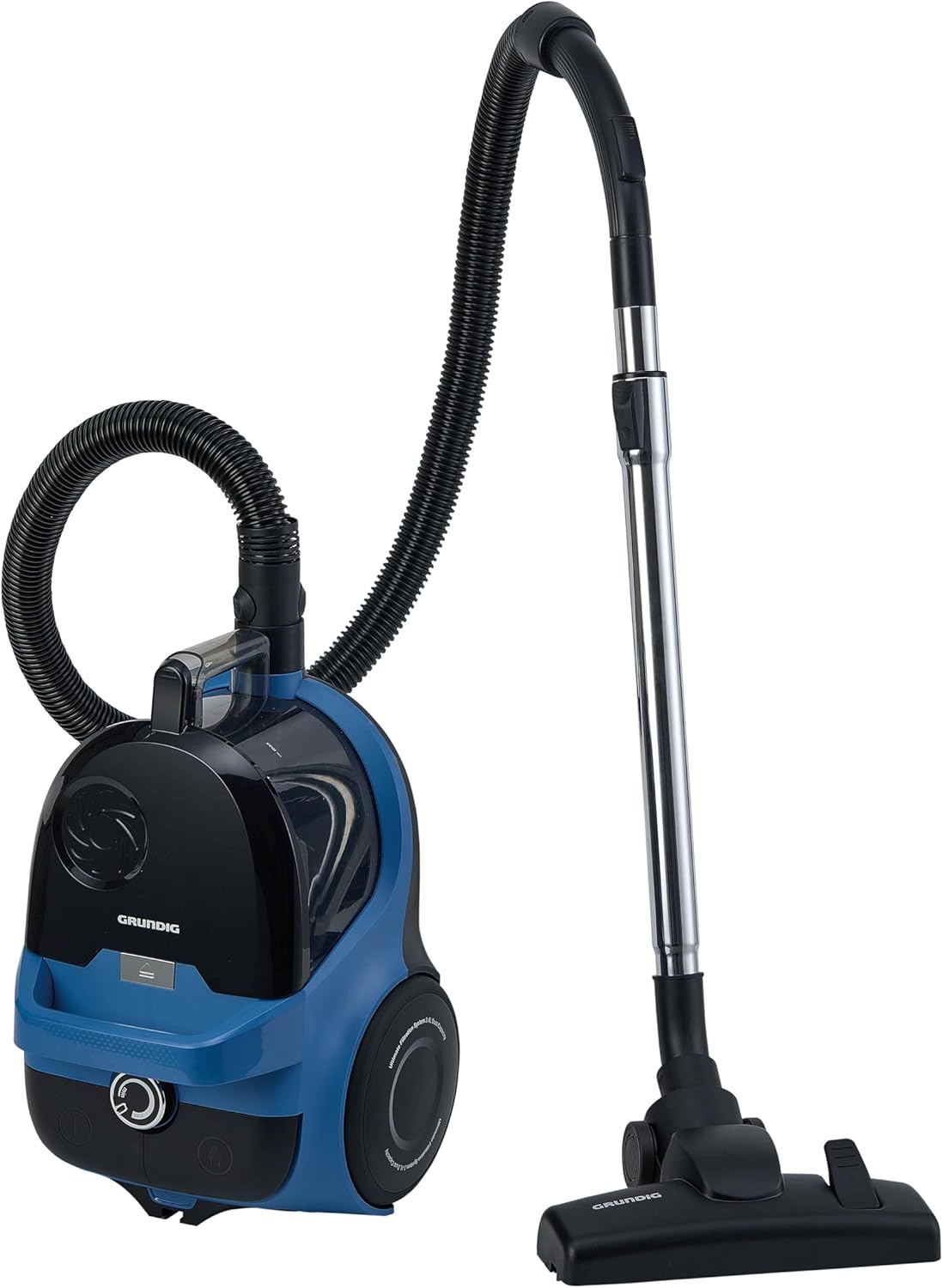 Grundig VCC 6570 Beutelloser Staubsauger, 3,4 l Staubbehälter, 890 W, HEPA H13 Filter & 7,7 m Aktionsradius, hygienisch & komfortabel, Blau/Schwarz