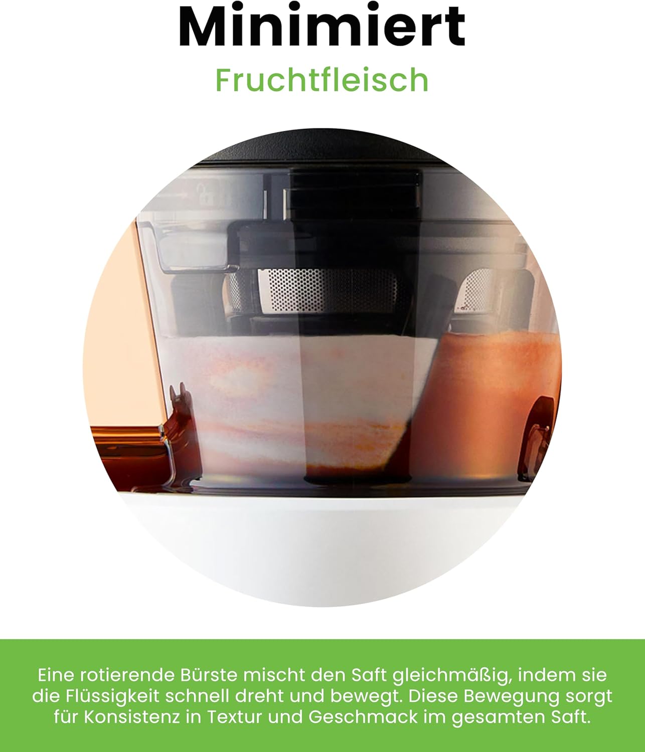 Hurom Slow Juicer | Entsafter für Gemüse und Obst | H320N | Elektrische Kaltpresse | Leiser Motor | Leicht zu reinigen mit großem Behälter und Siebfilter 2 L | 200 Watt | BPA-frei | Dunkelgrün – Bild 6