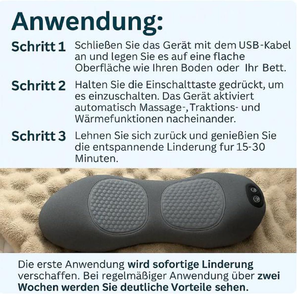 Vertacura 3-in-1 Rückenmassagegerät, Rückenstrecker mit 26° Ergonomischer Krümmung, Haltungstrainer und Rückenstützkissen – Bild 2