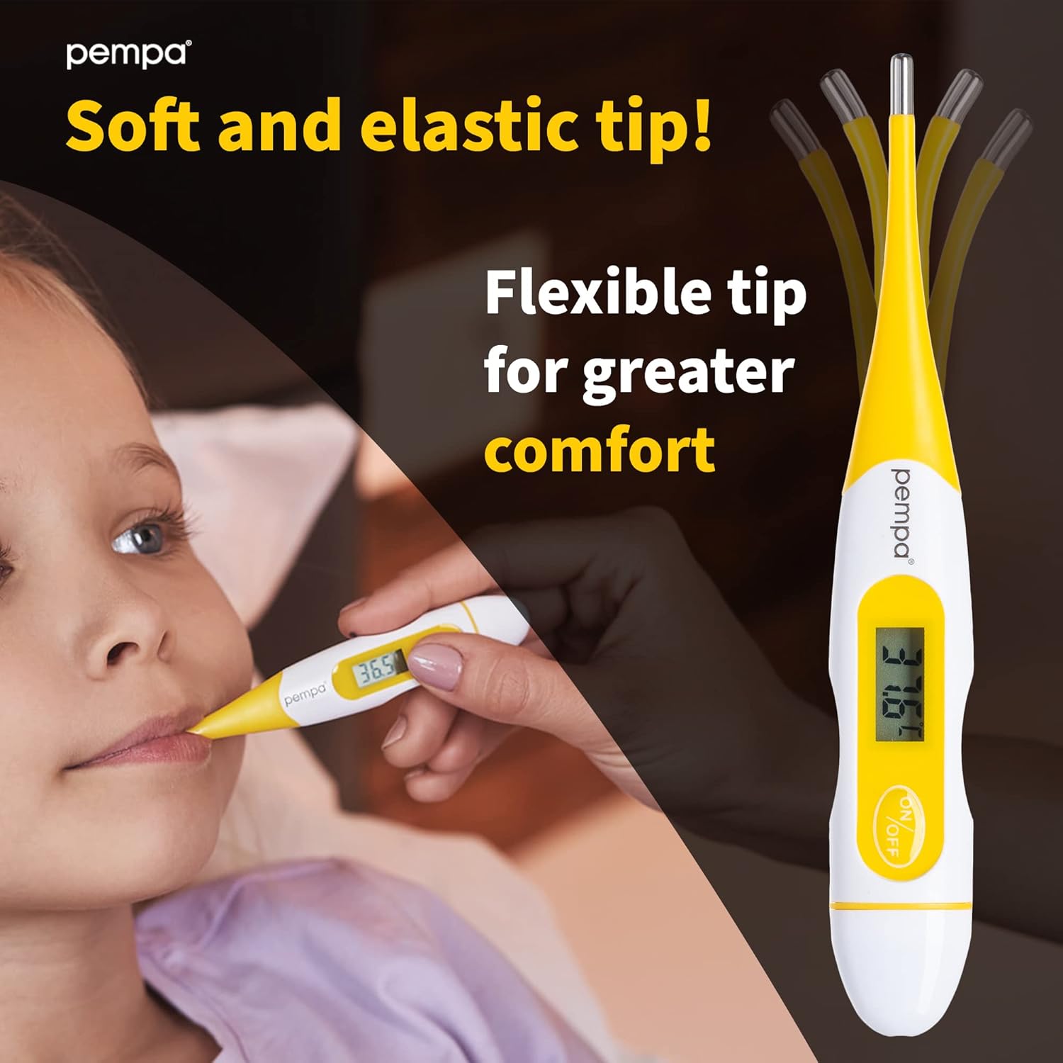 Digitales Fieberthermometer, rektales, orales Achselthermometer, wasserdichtes Thermometer mit flexibler Spitze, genaue und schnelle Messwerte – Bild 4