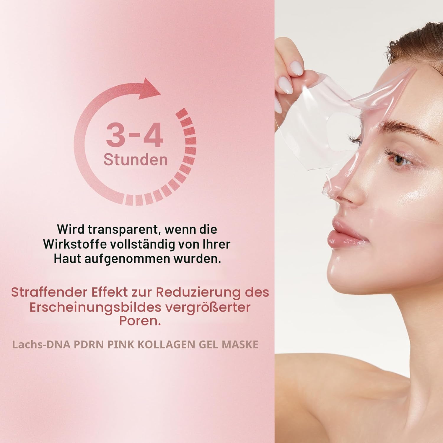 Medicube Salmon Dna Pdrn Pink Collagen Jelly Gel Mask Overnight-Gesichtsmaske für strahlende Hautelastizität. Feuchtigkeitsspendend. Straffend und feuchtigkeitsspendend. 4er-Packung (1 Packung) – Bild 3